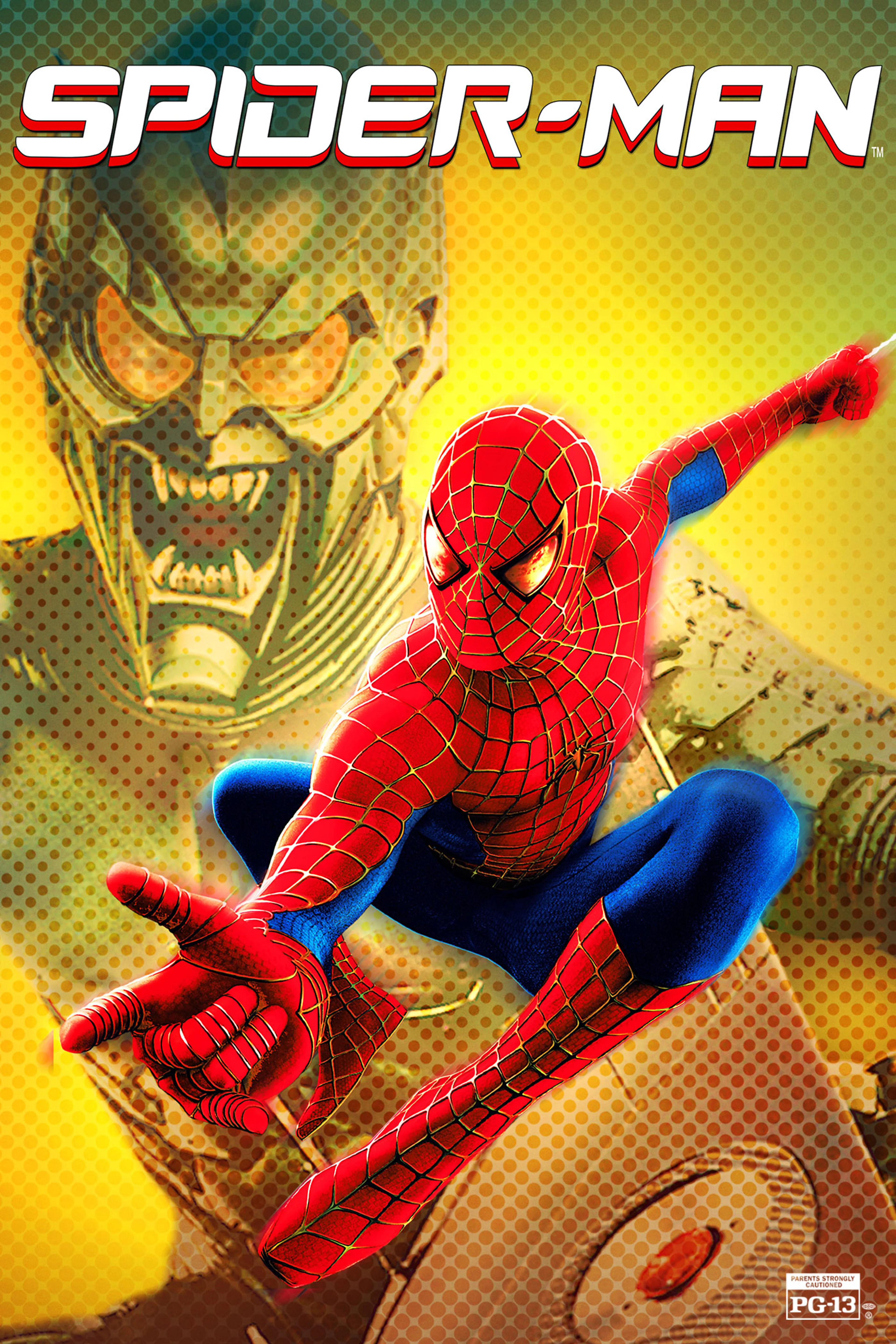 Tobey Maguire as Spider-Man on the original 2002 theatrical poster