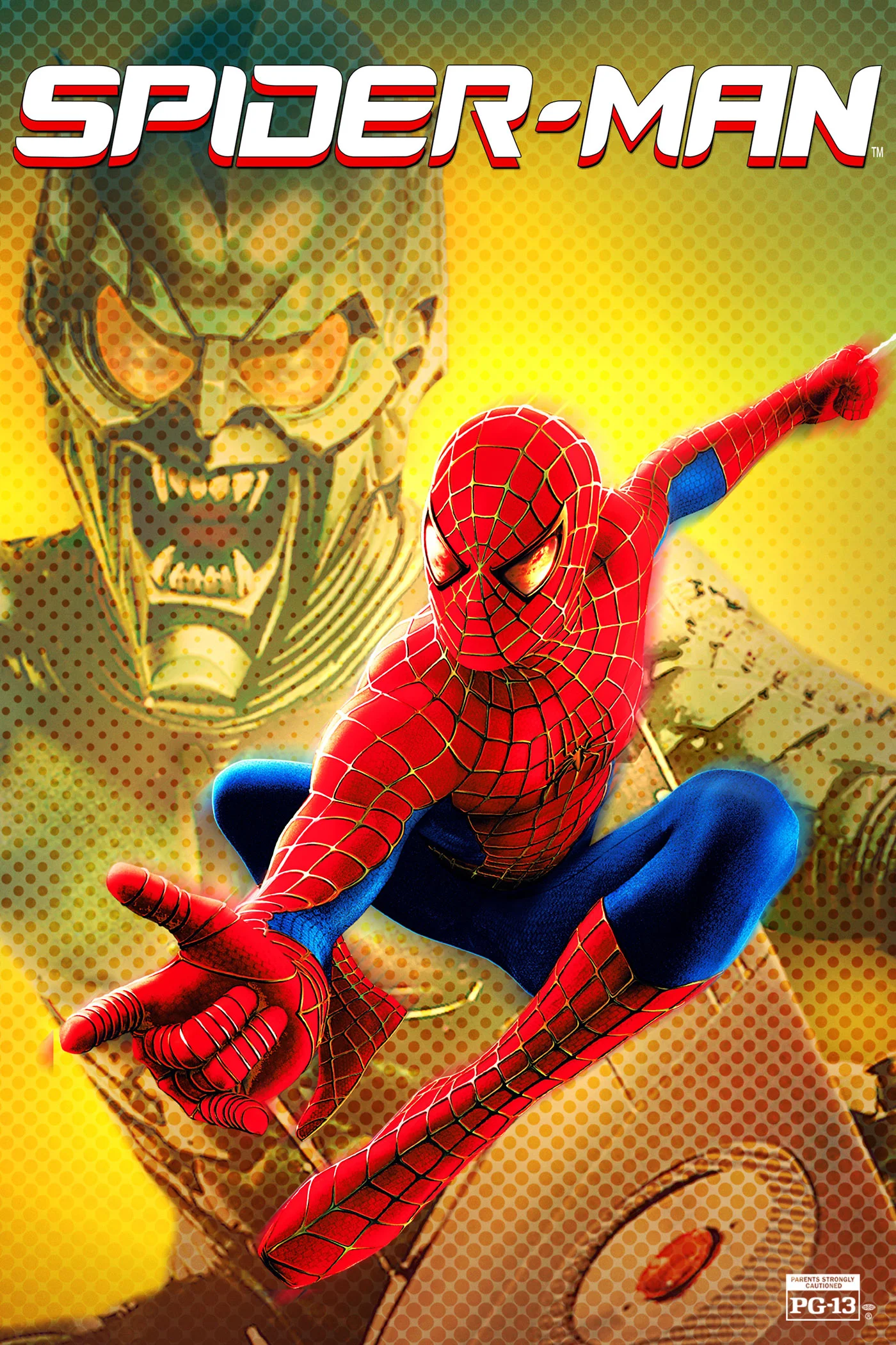 Tobey Maguire as Spider-Man on the original 2002 theatrical poster