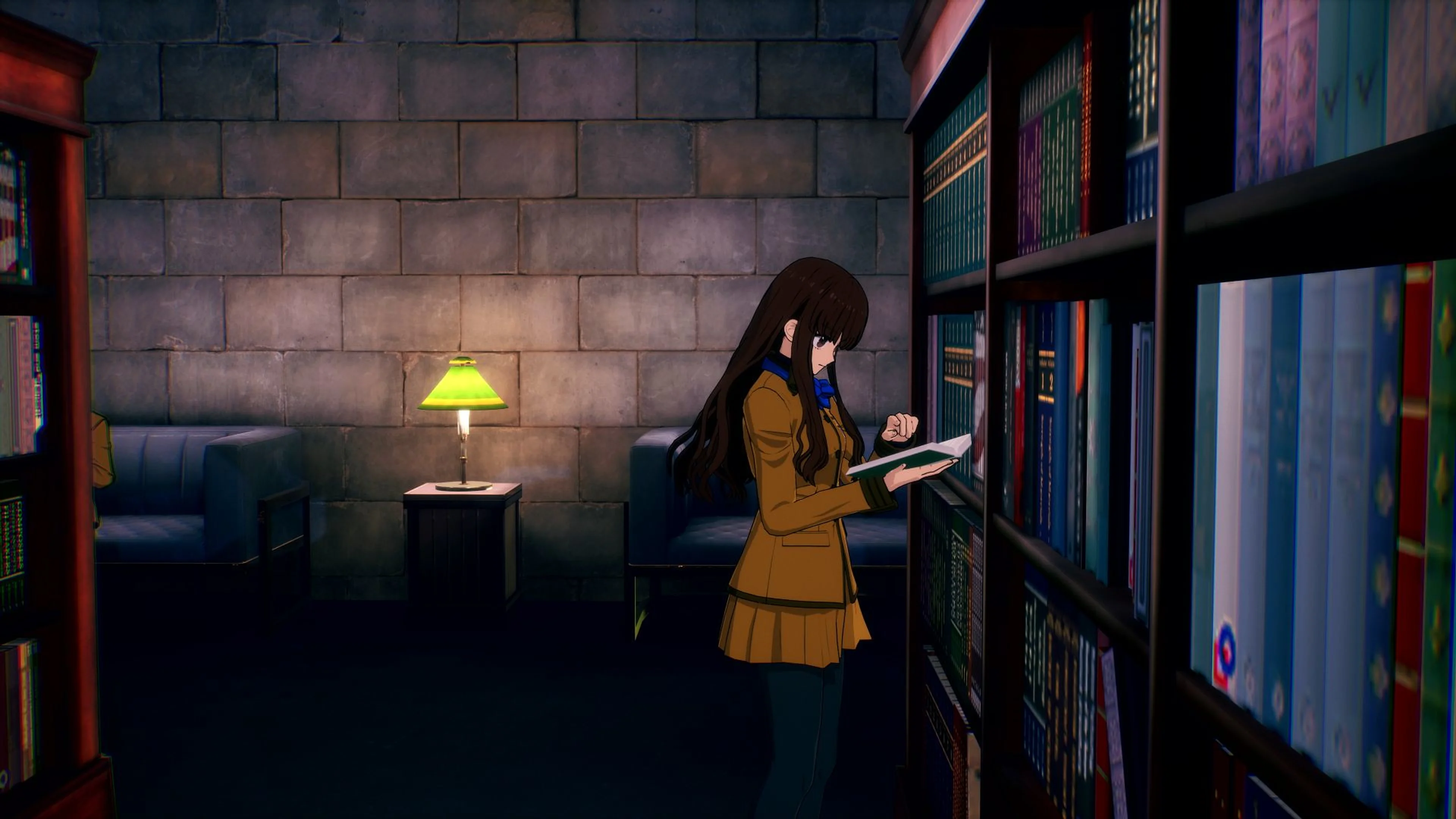 Hakuno Kishinami and a Servant explore a digital arena in Fate/Extra Record.