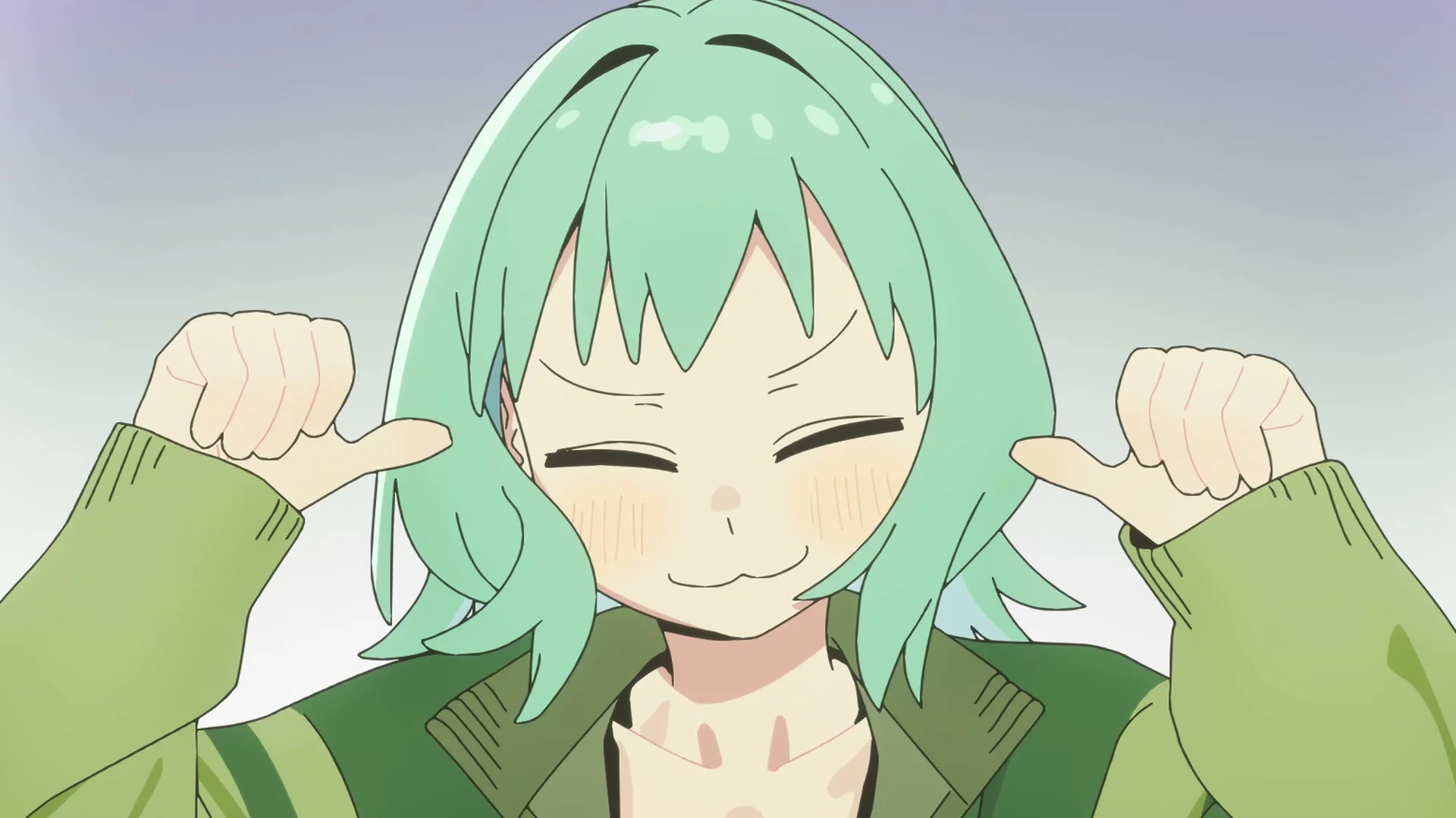 Hisako Kotobuki smiles in a bright close-up from the anime trailer.