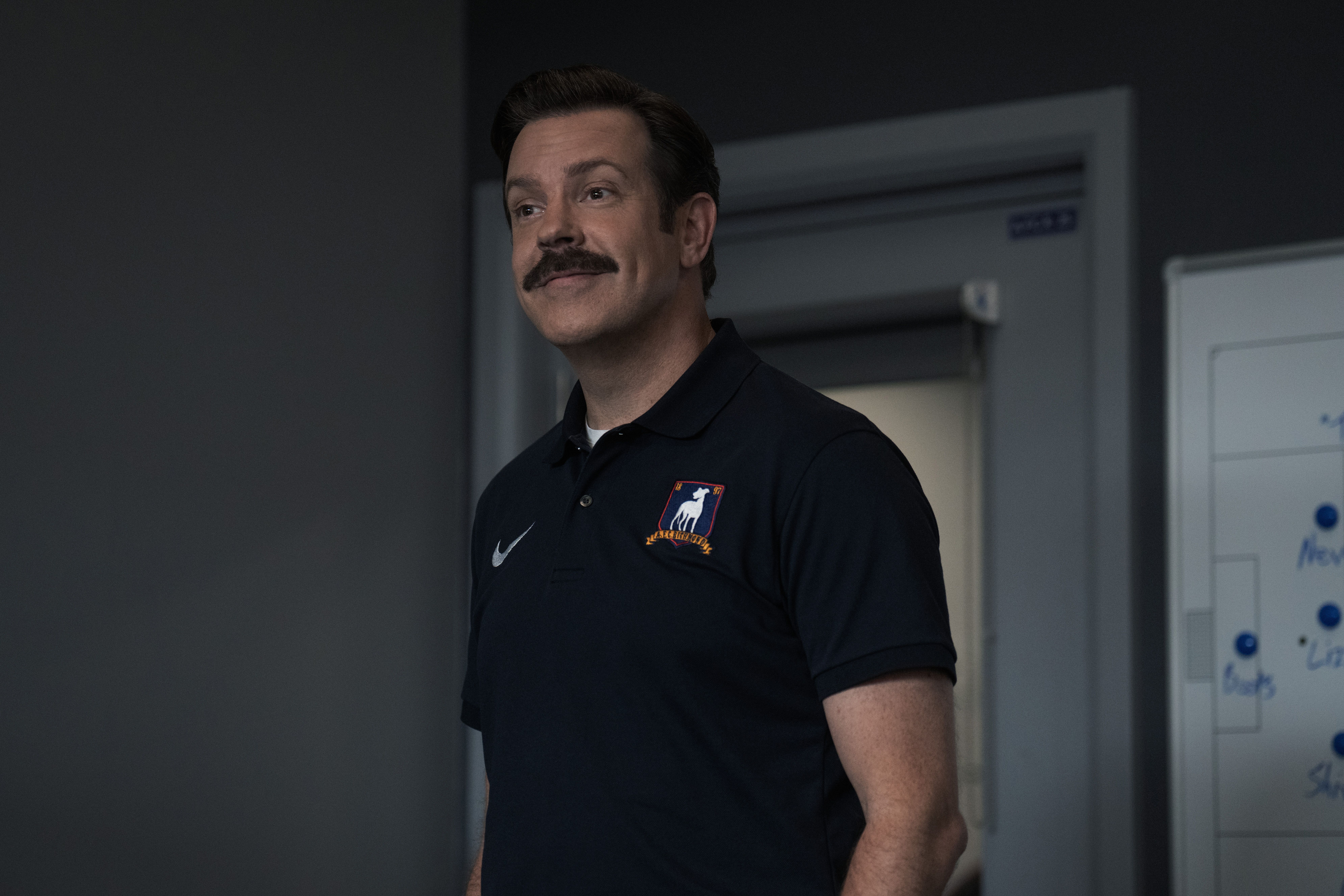 Jason Sudeikis as Ted Lasso in Ted Lasso Season 4.