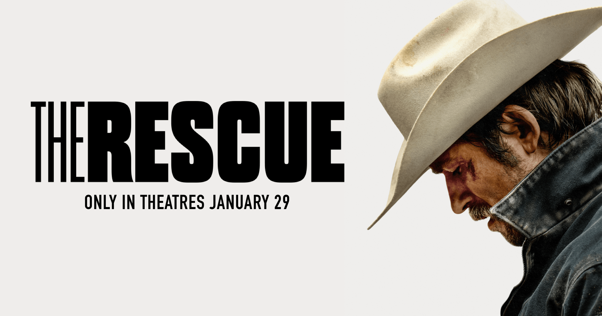 The Rescue official key art with Brandon Sklenar in a cowboy hat.