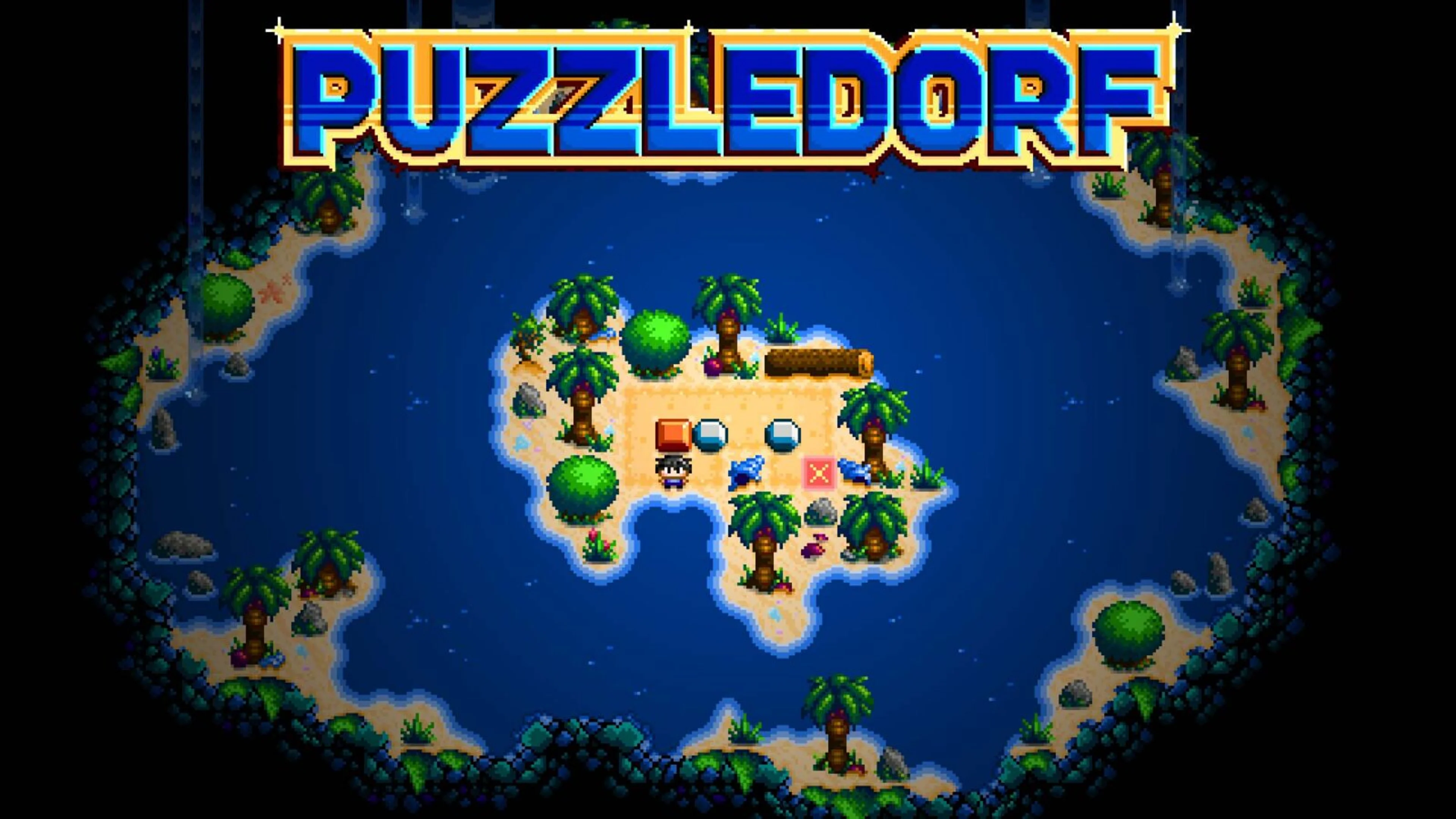 Puzzledorf displays its colorful island puzzle world in an official Xbox screenshot.
