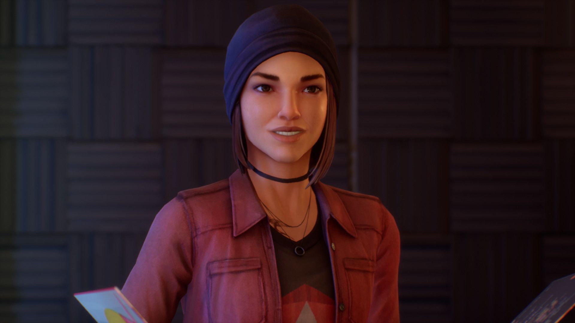Steph talks outdoors in a scene from Life is Strange: True Colors.