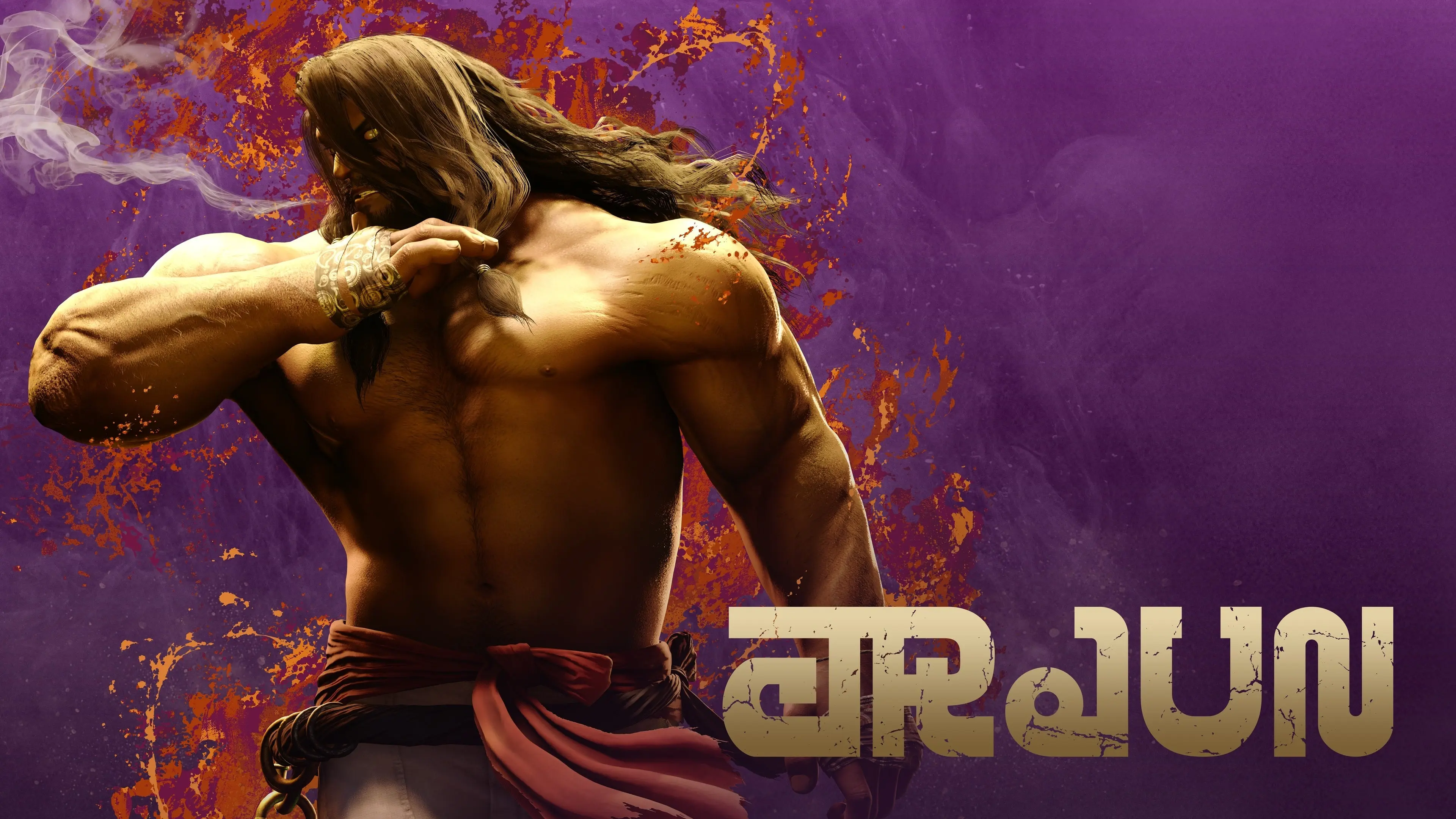 Arjun exhales as he prepares to fight in official Street Fighter 6 key art.