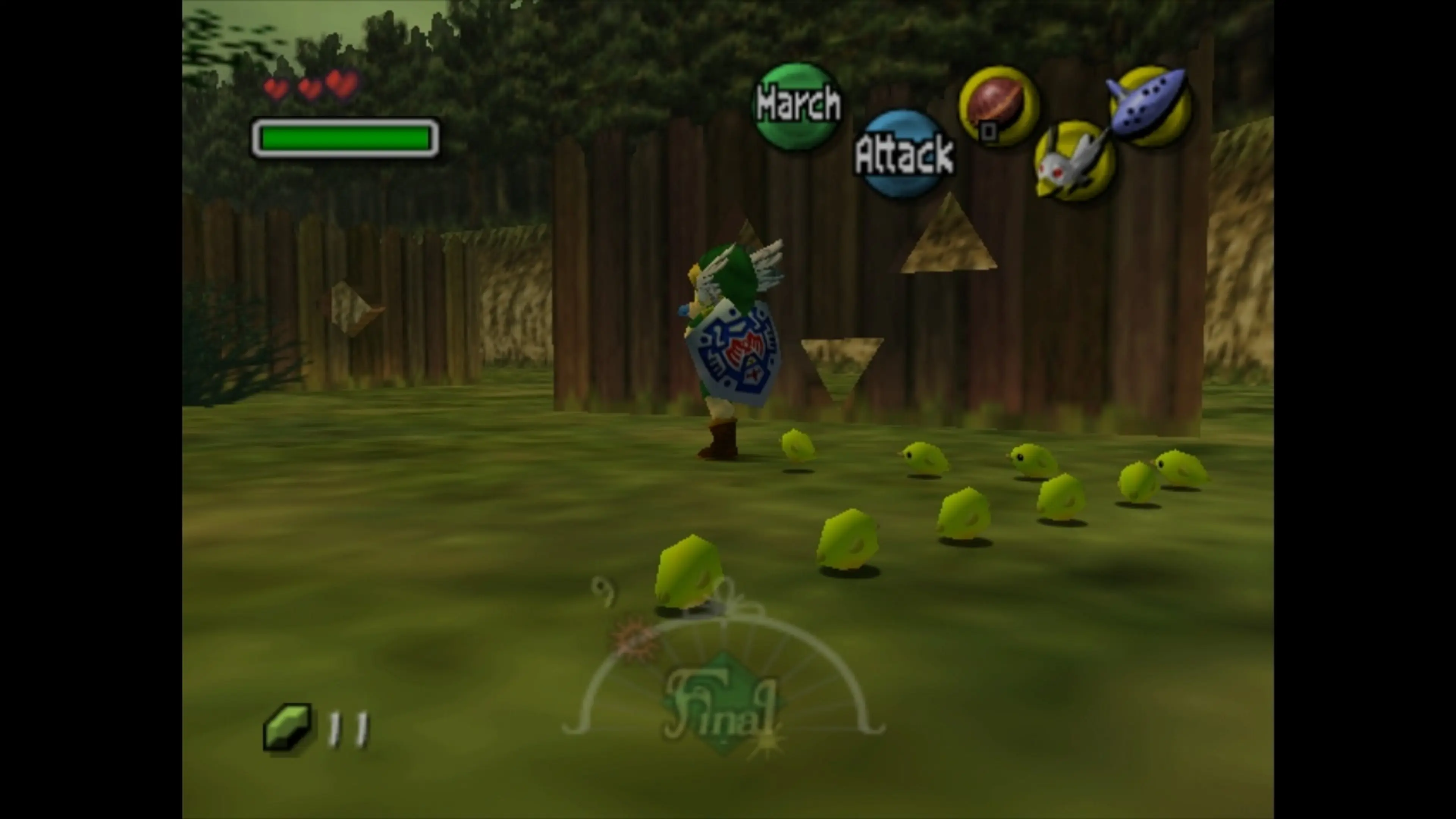 Exploring Termina in Majora's Mask, shown in Nintendo's Virtual Console re-release.