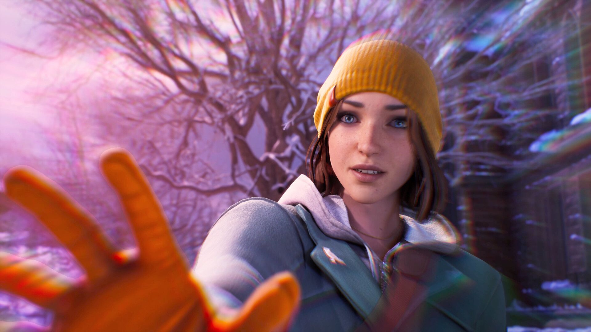 Safi appears amid a supernatural visual effect in Life is Strange: Double Exposure.