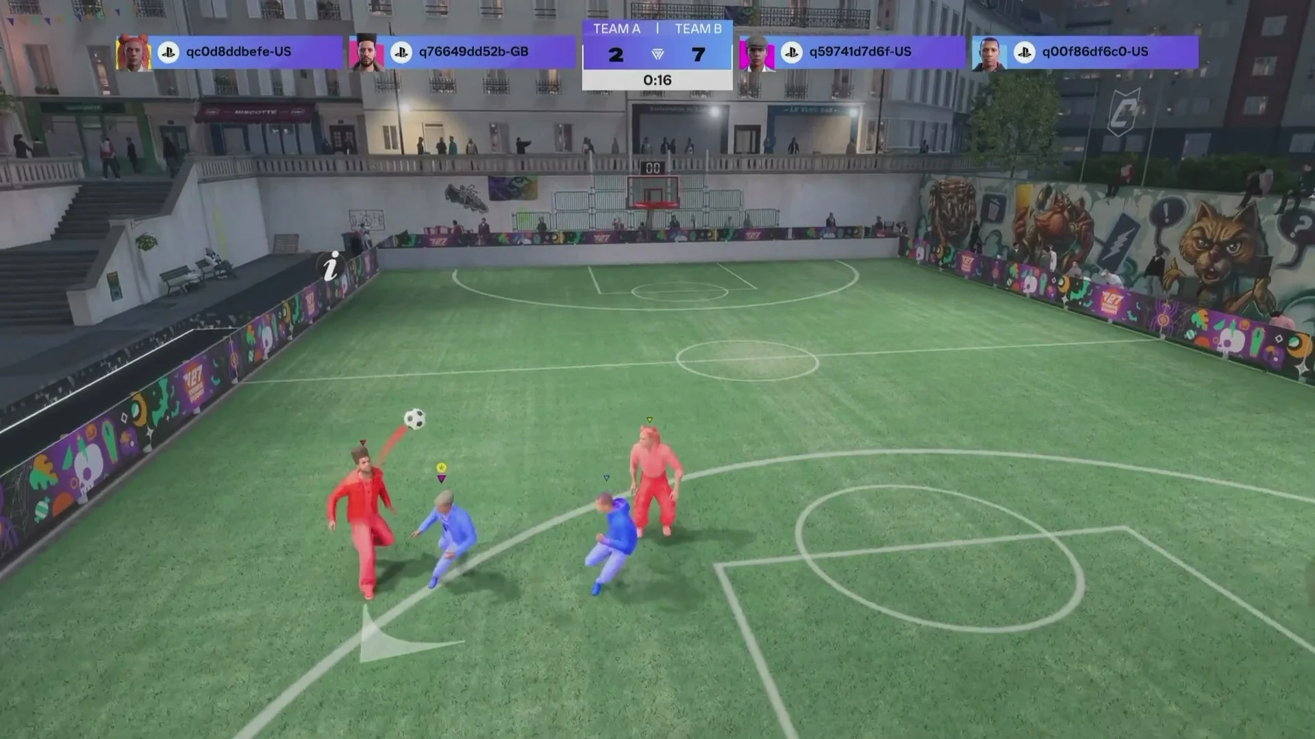 Two teams play Bucket Ball on an urban pitch in EA FC 27.