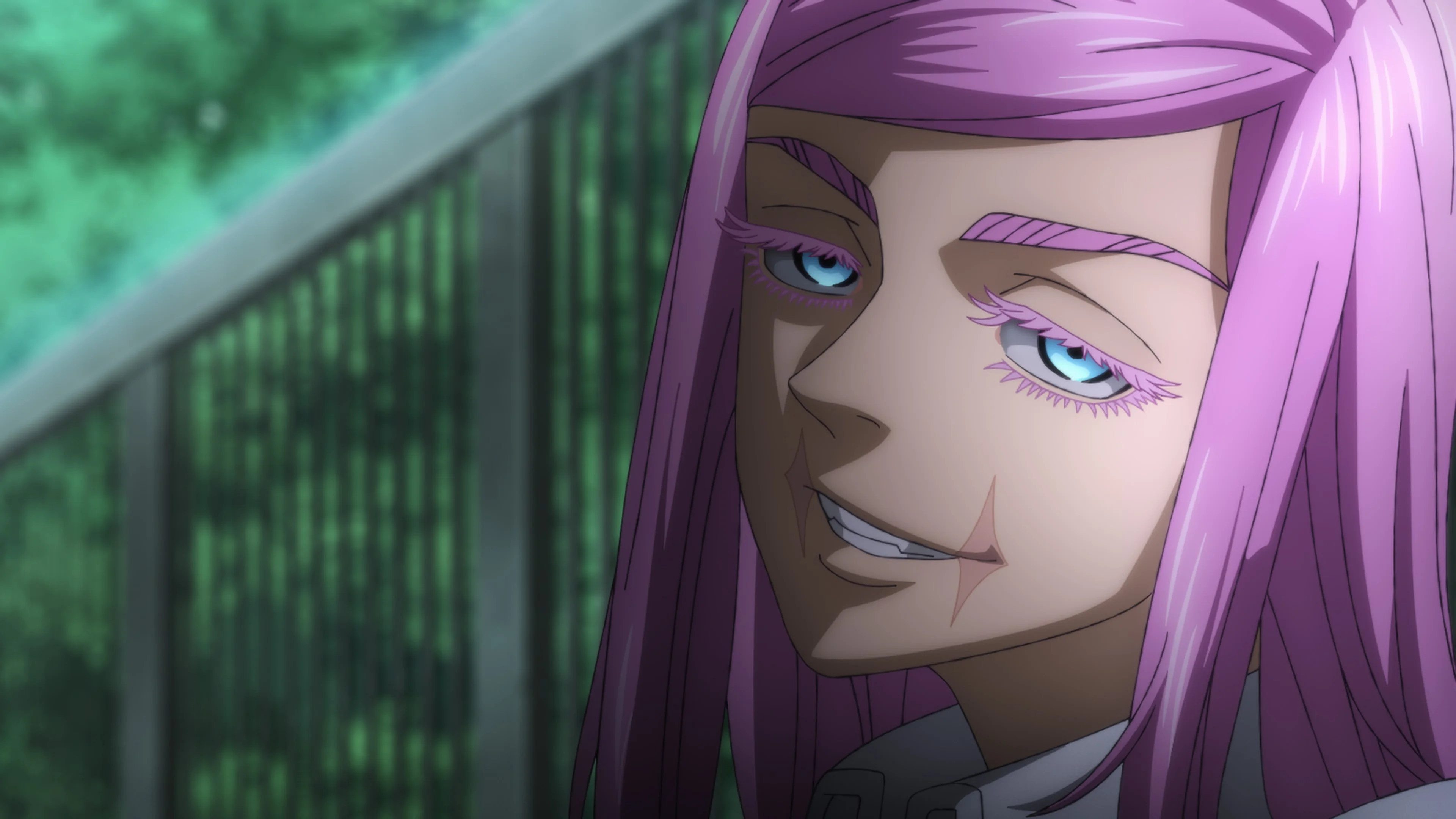 A purple-haired fighter looks toward the camera in a clean frame from the Tokyo Revengers War of the Three Titans Arc PV.