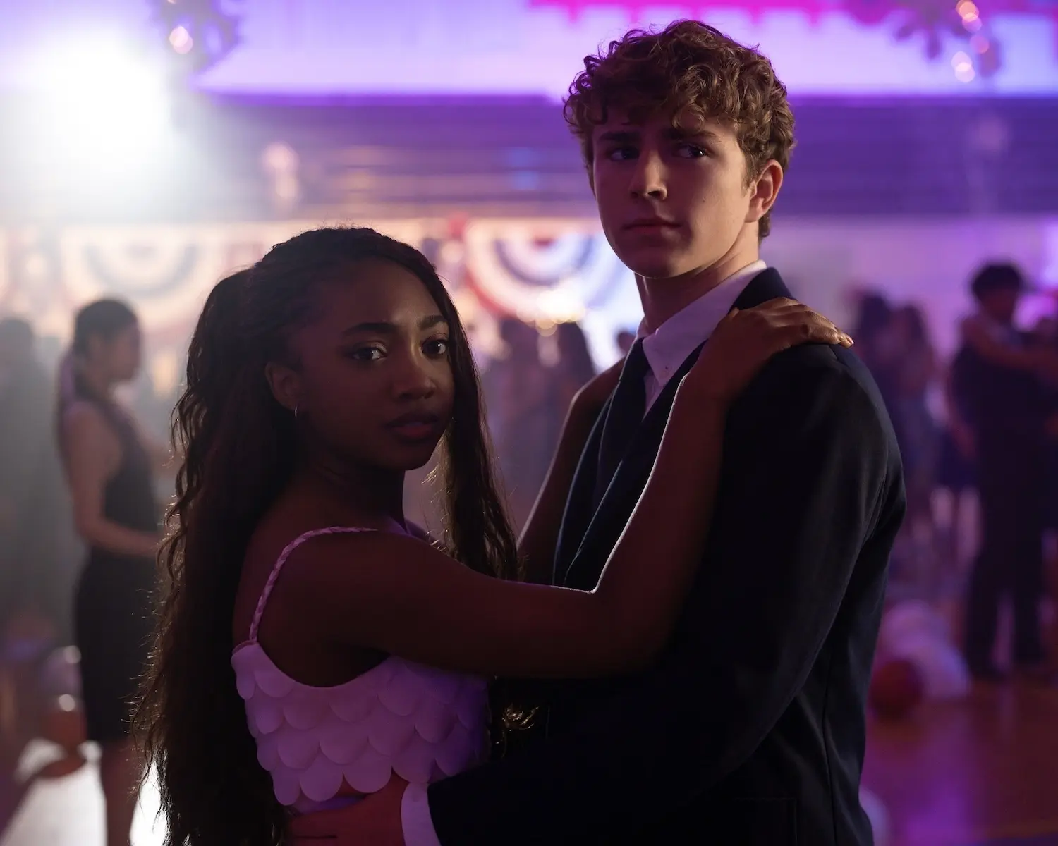 Percy Jackson and Annabeth Chase dance together in a Season 3 scene from Percy Jackson and the Olympians.
