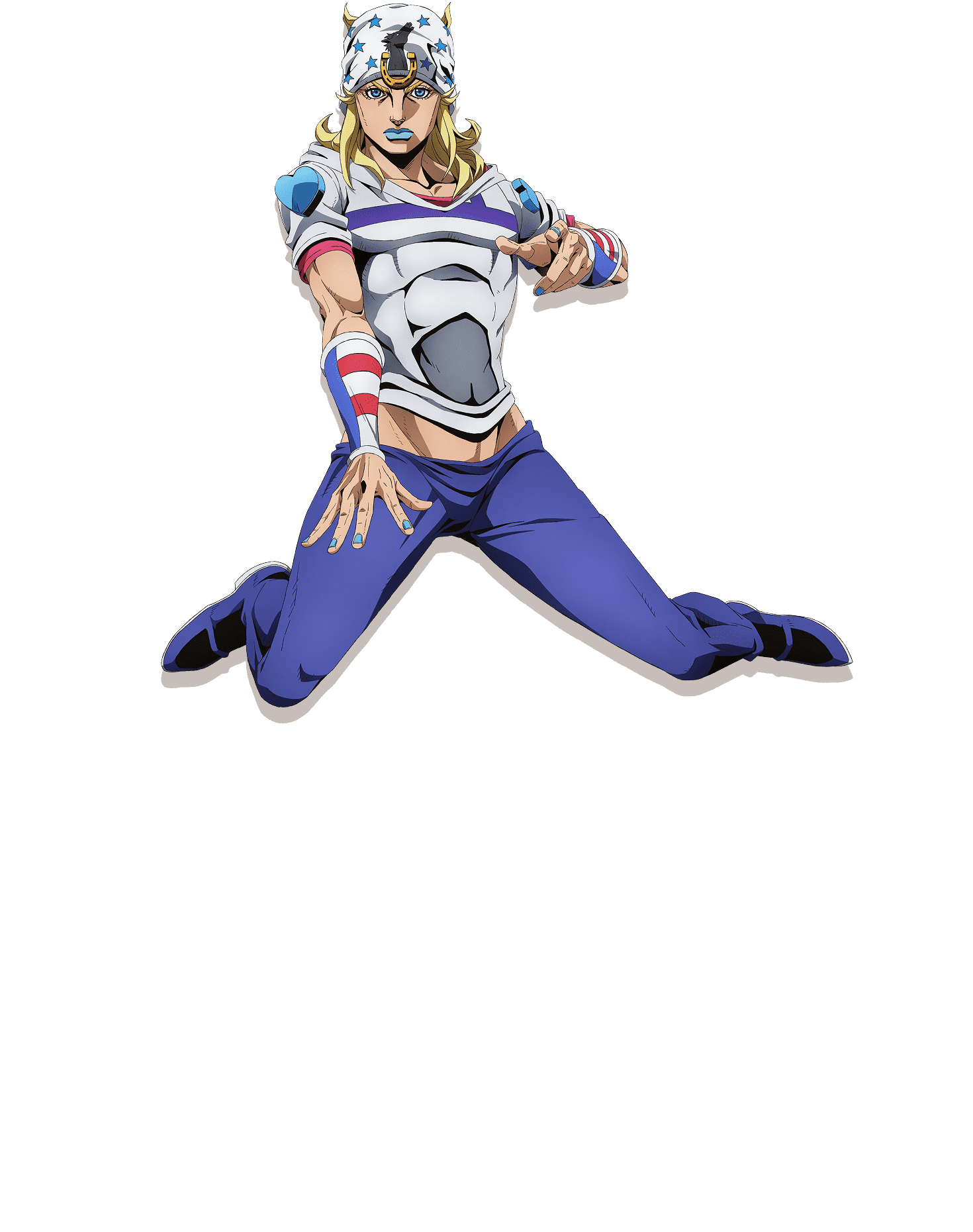 Official transparent Steel Ball Run character artwork of johnny.