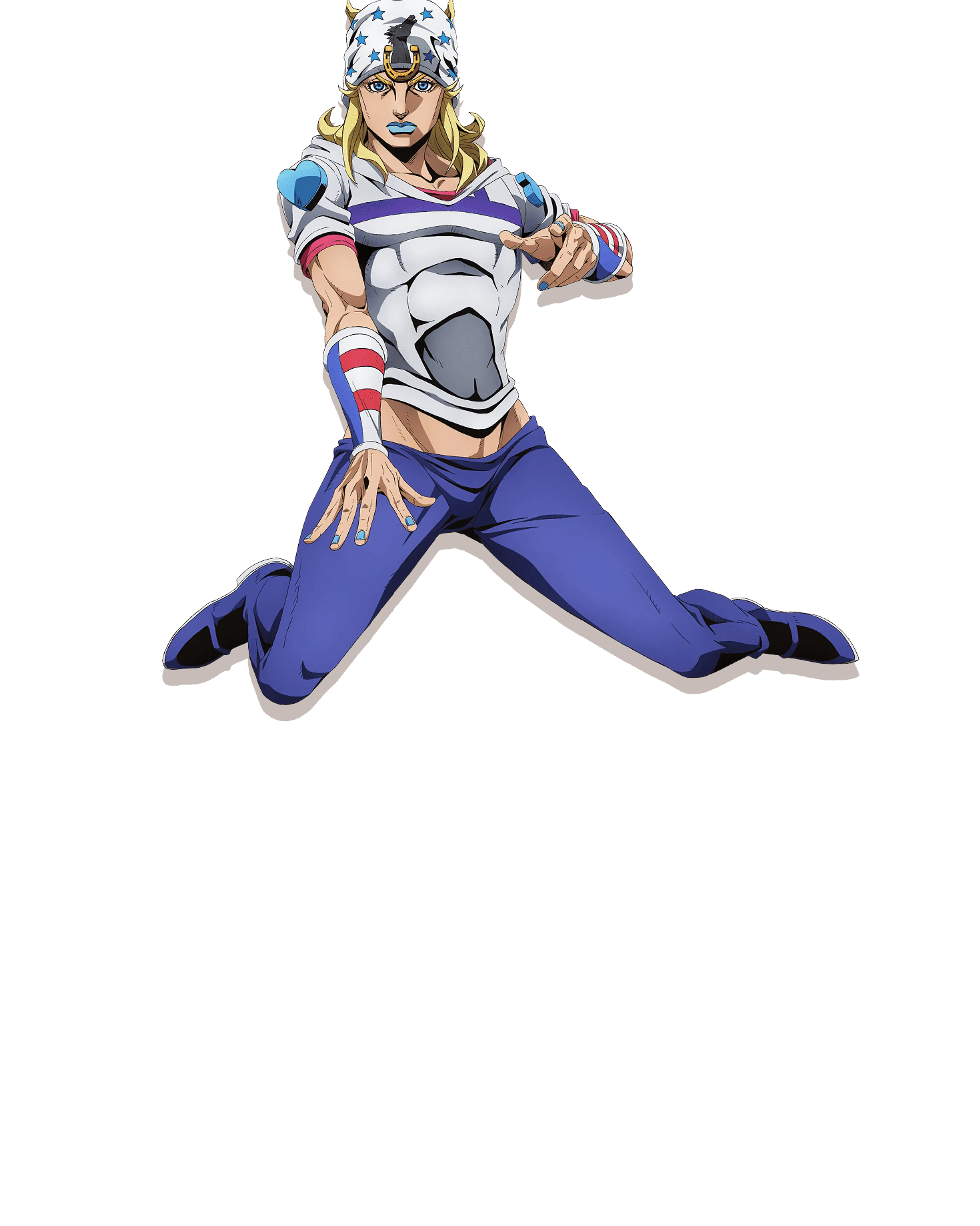 Official transparent Steel Ball Run character artwork of johnny.
