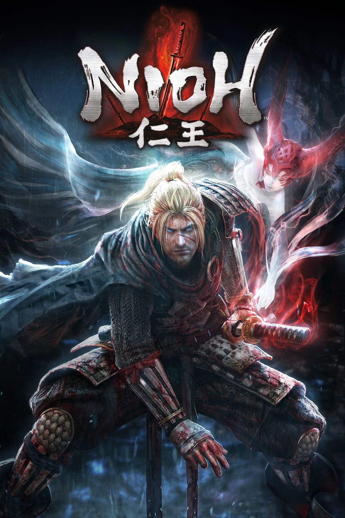 Official original PS4 Nioh portrait cover featuring William and the native title logo.