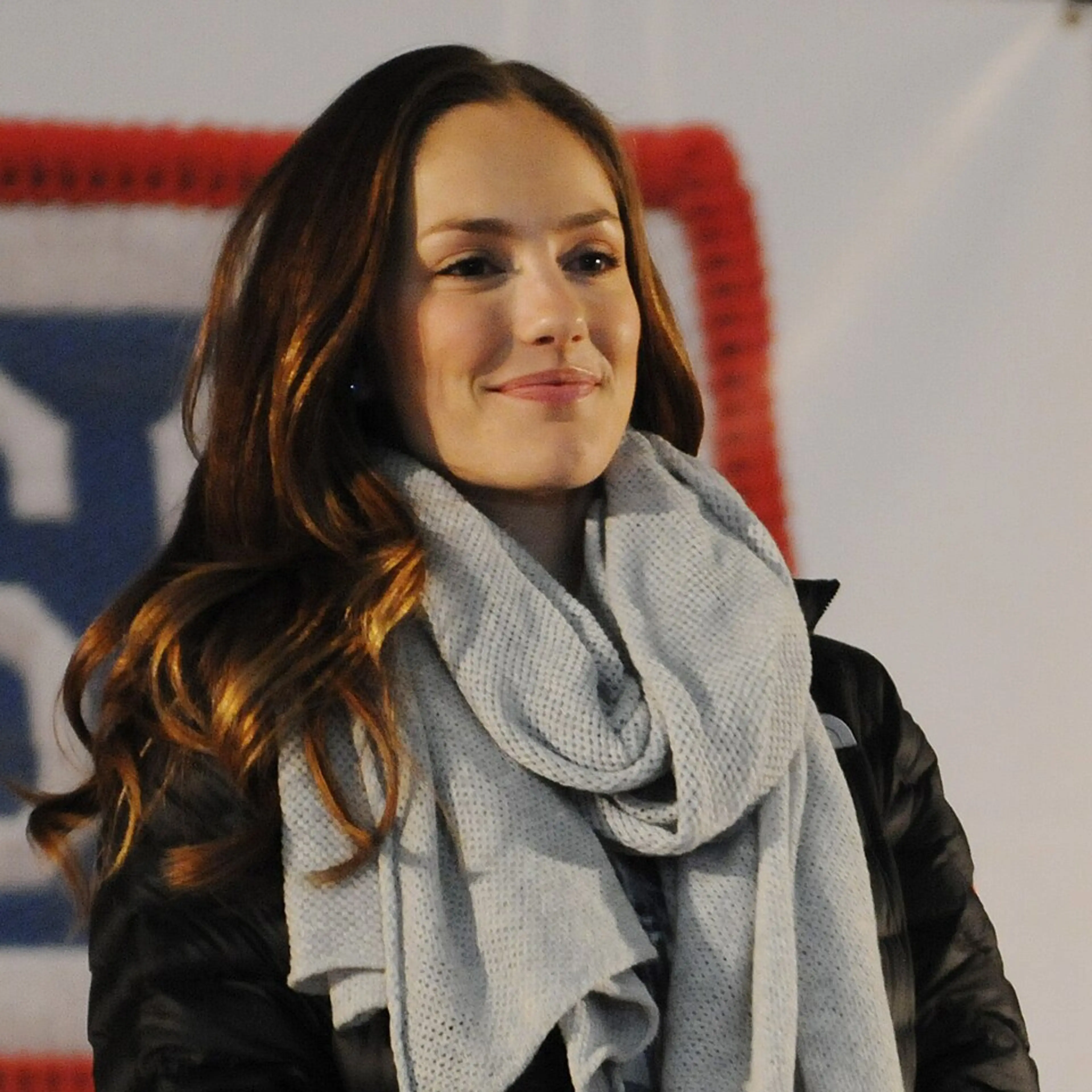 Minka Kelly during a USO troop visit at Bagram Airfield in 2011.
