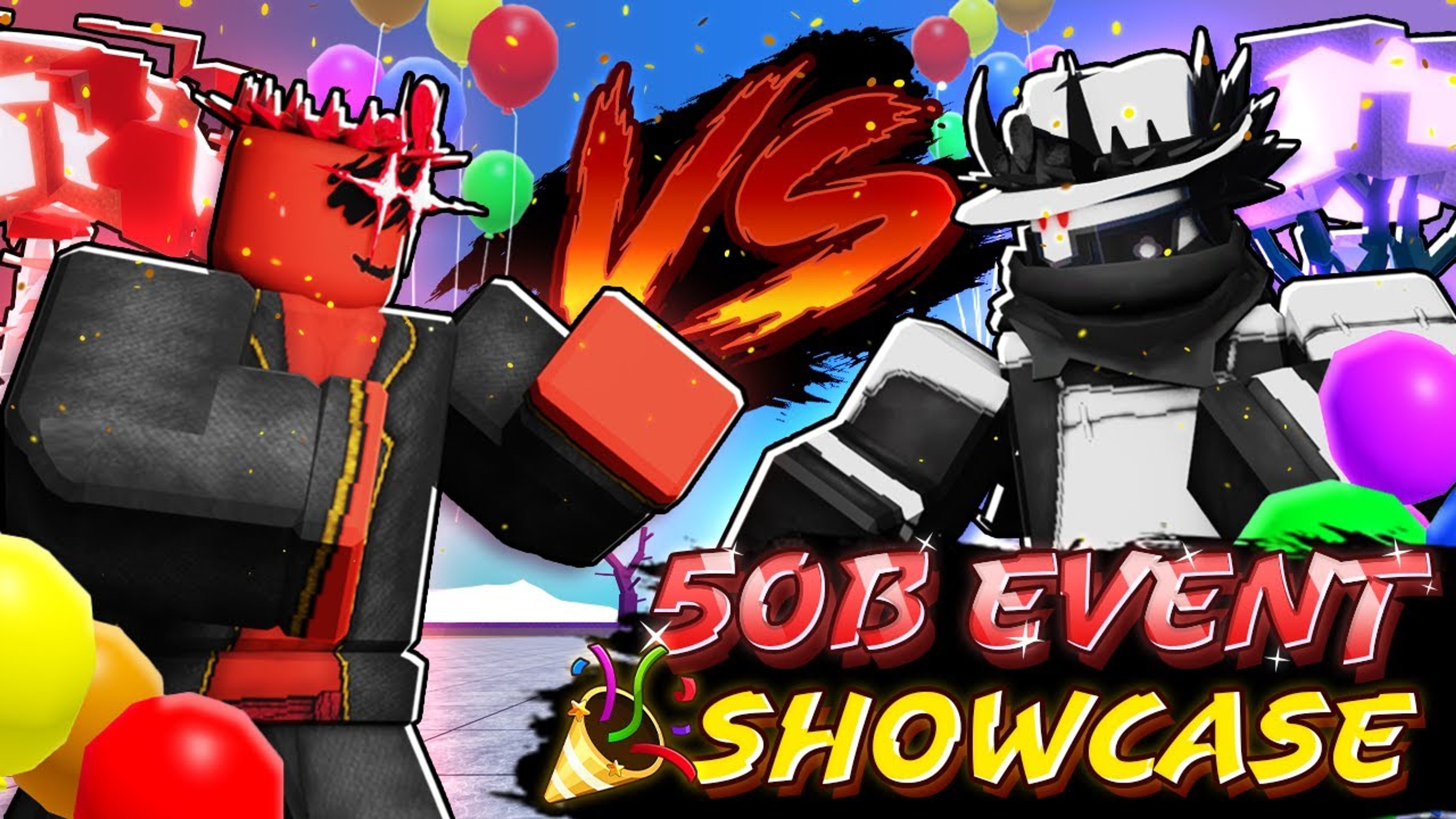 Official Blox Fruits event artwork showing players and special rewards.