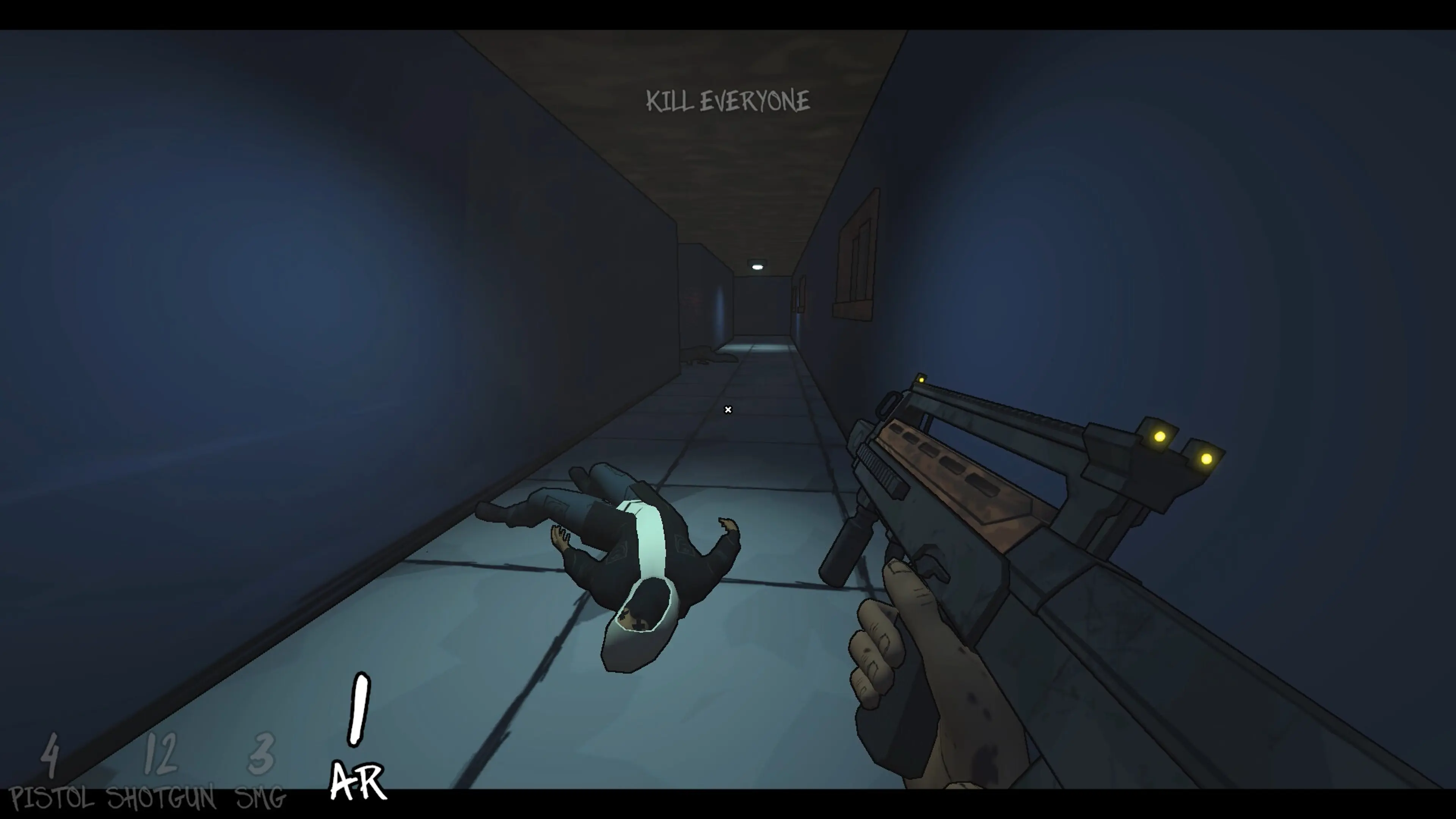 A weapon and corridor encounter in Declan Moses.