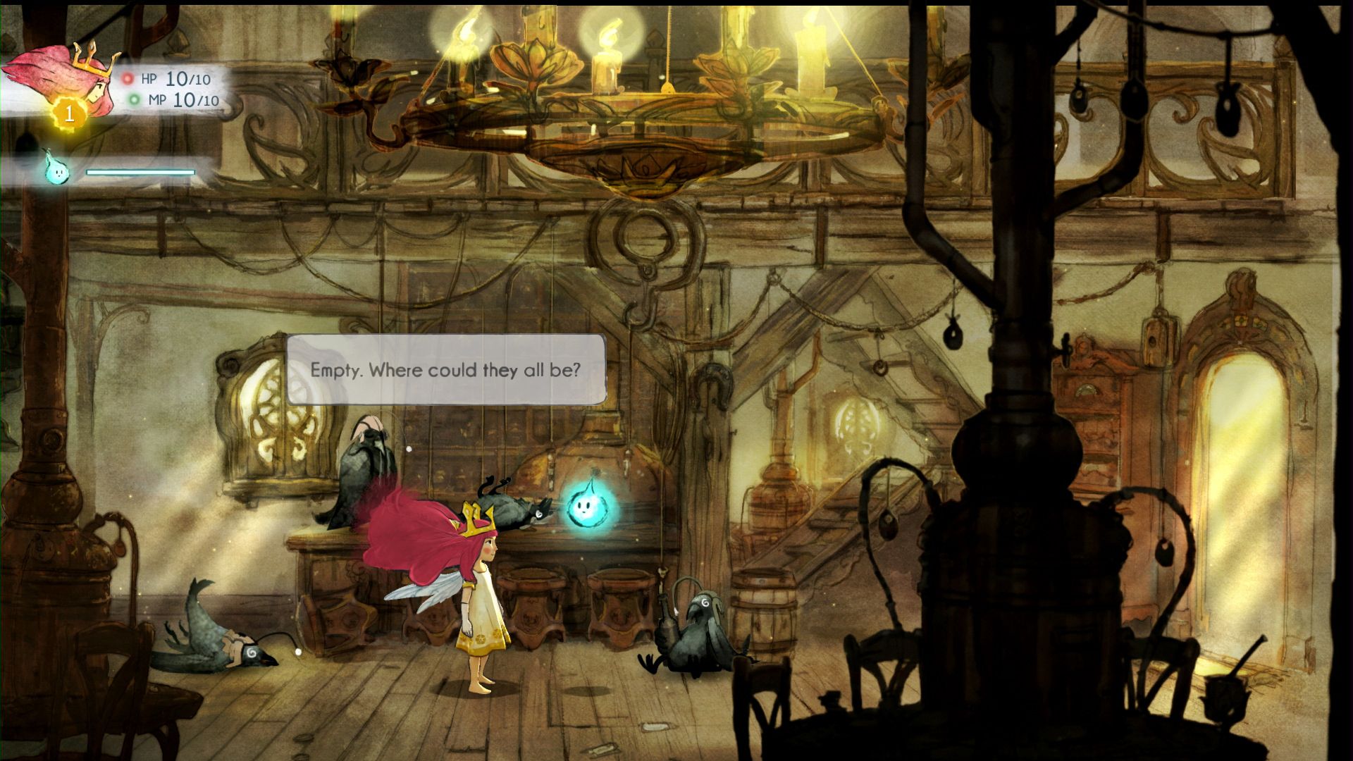 Aurora and companions stand in a bright storybook area.
