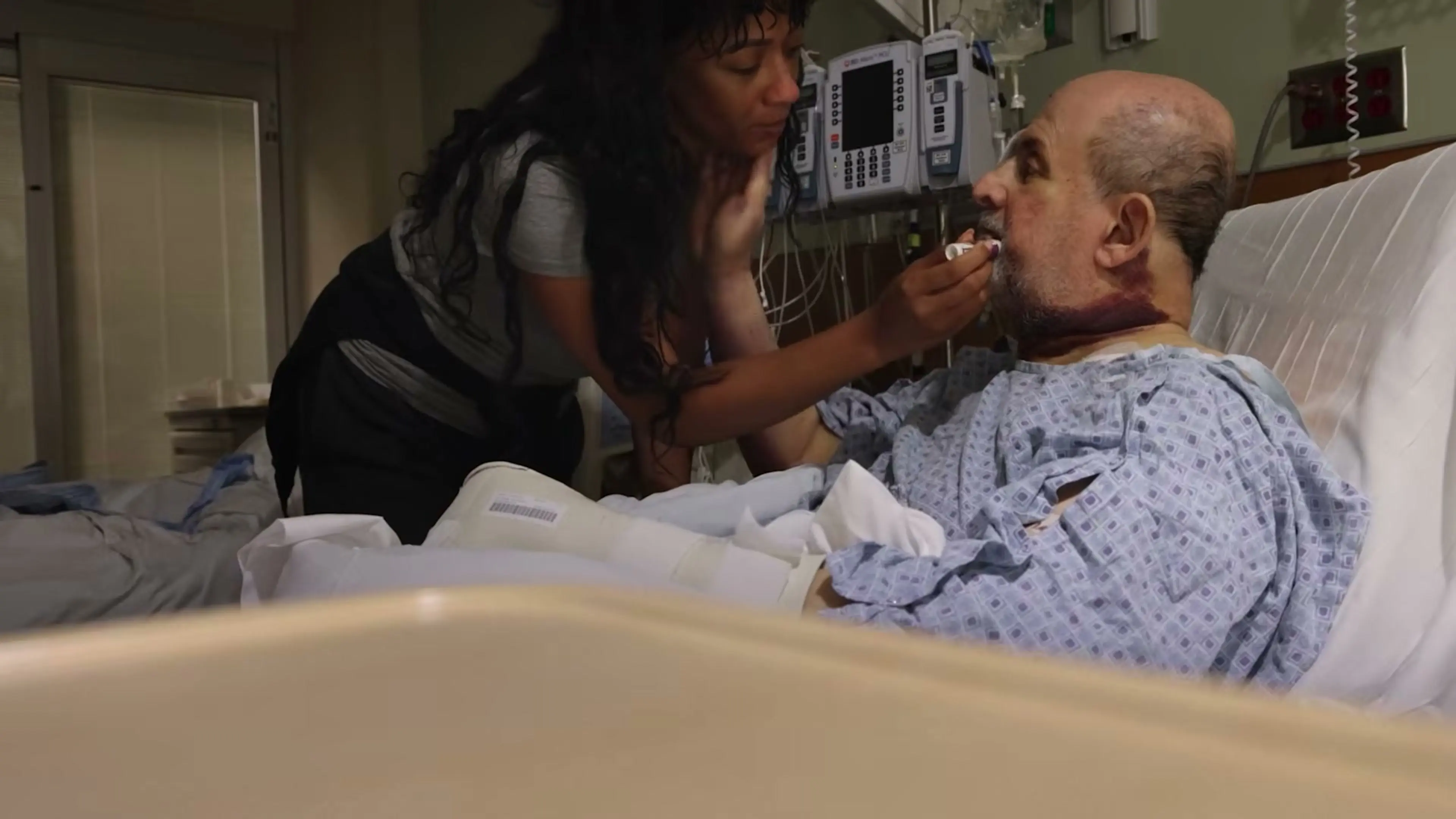 Rachel Eliza Griffiths helps Salman Rushdie during his hospital recovery.