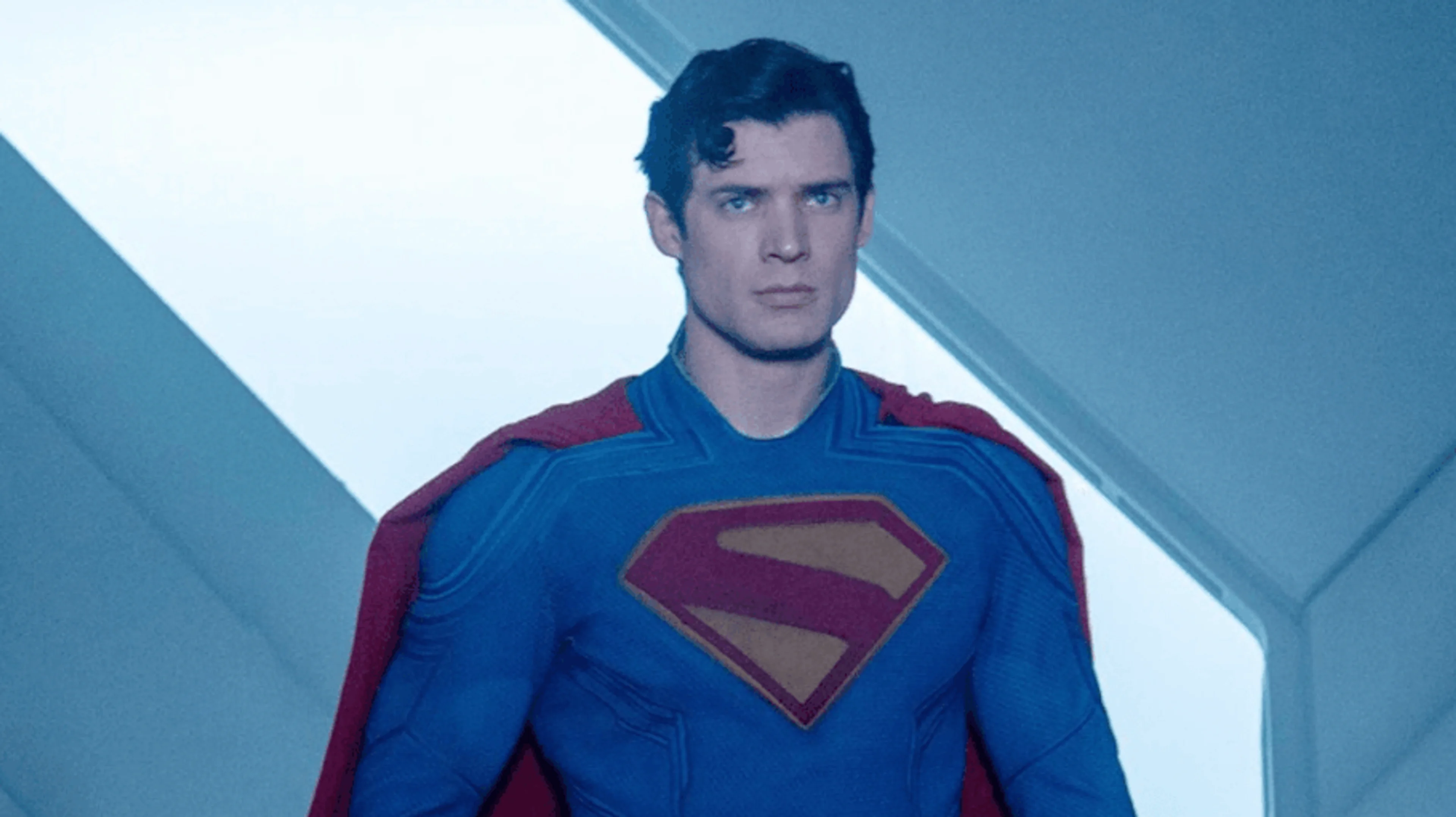 David Corenswet appears as Superman in a still from the 2025 film.
