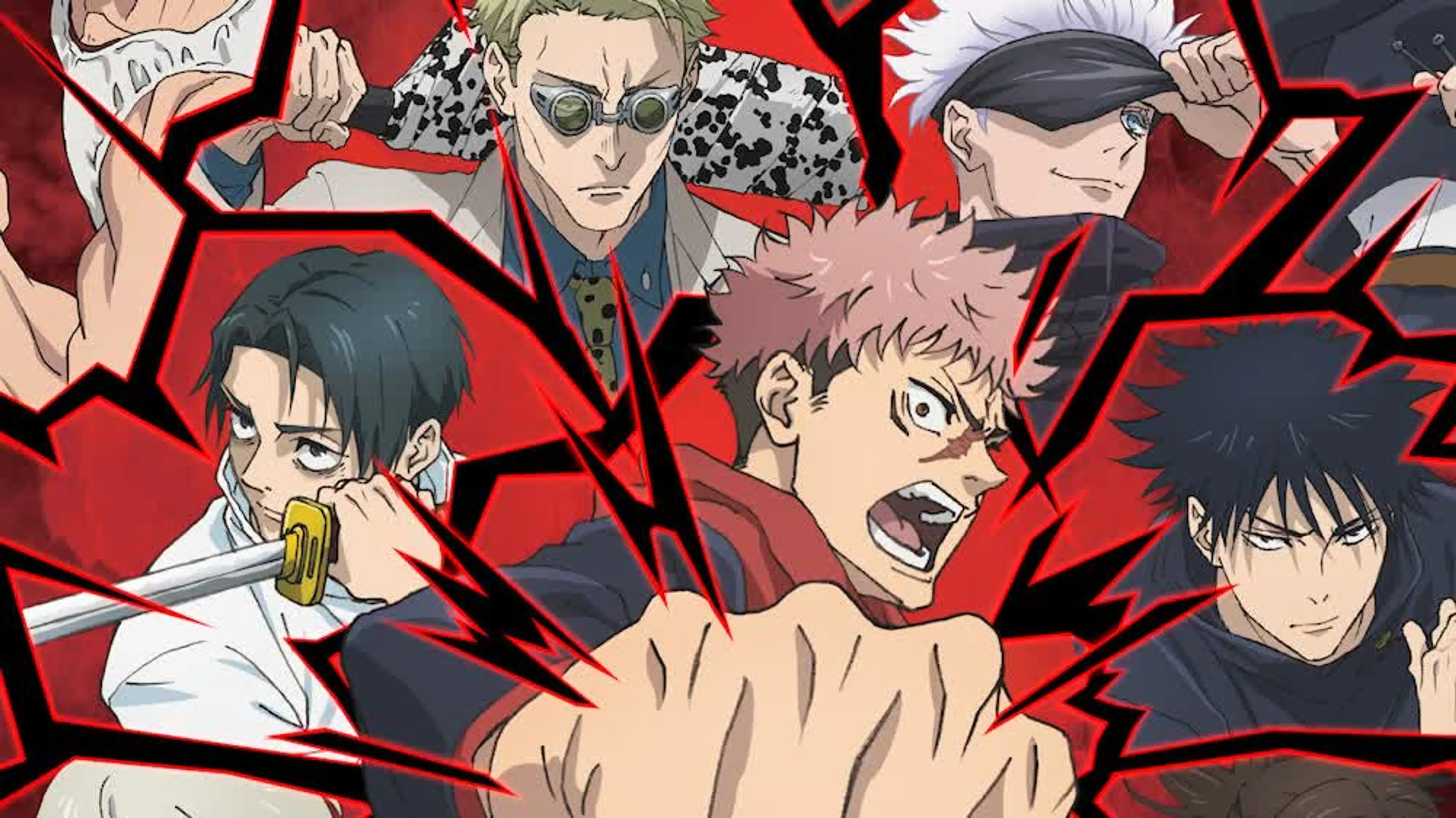 Yuji Itadori and other Jujutsu Kaisen characters appear in the Rumble: Survivaton key art.