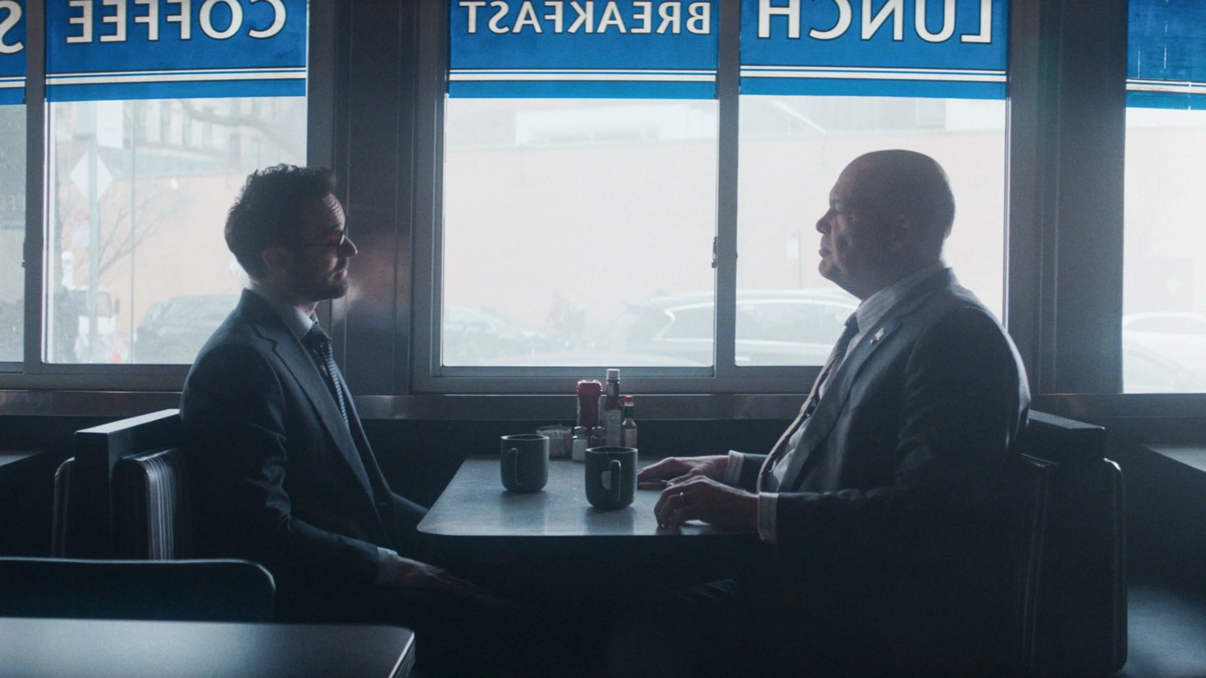 Matt Murdock and Wilson Fisk face each other in Daredevil: Born Again.