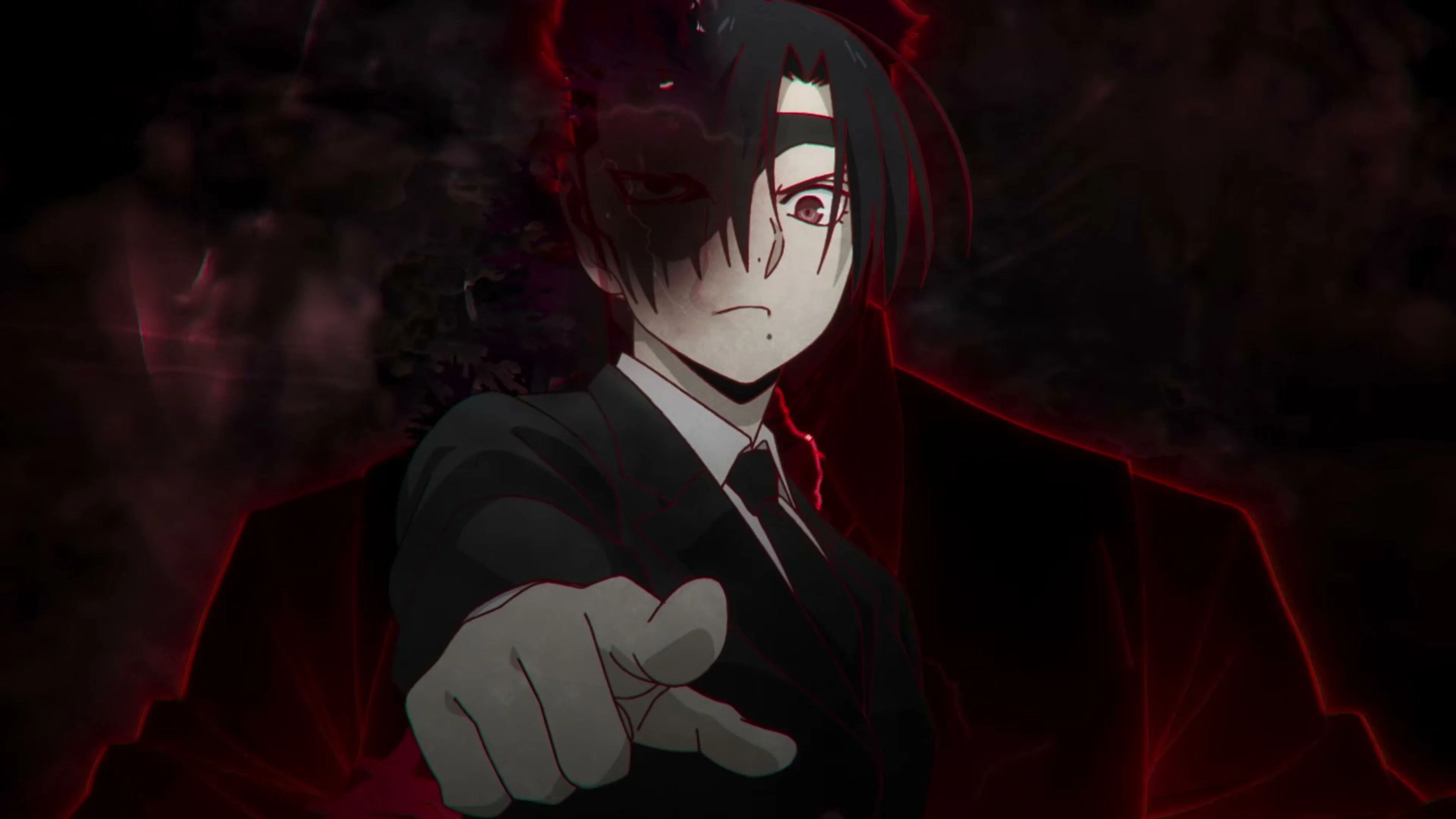 Asuma Kagemori reaches forward in the Daemons of the Shadow Realm Season 2 announcement.