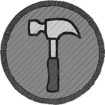 Official Crafting badge with an axe