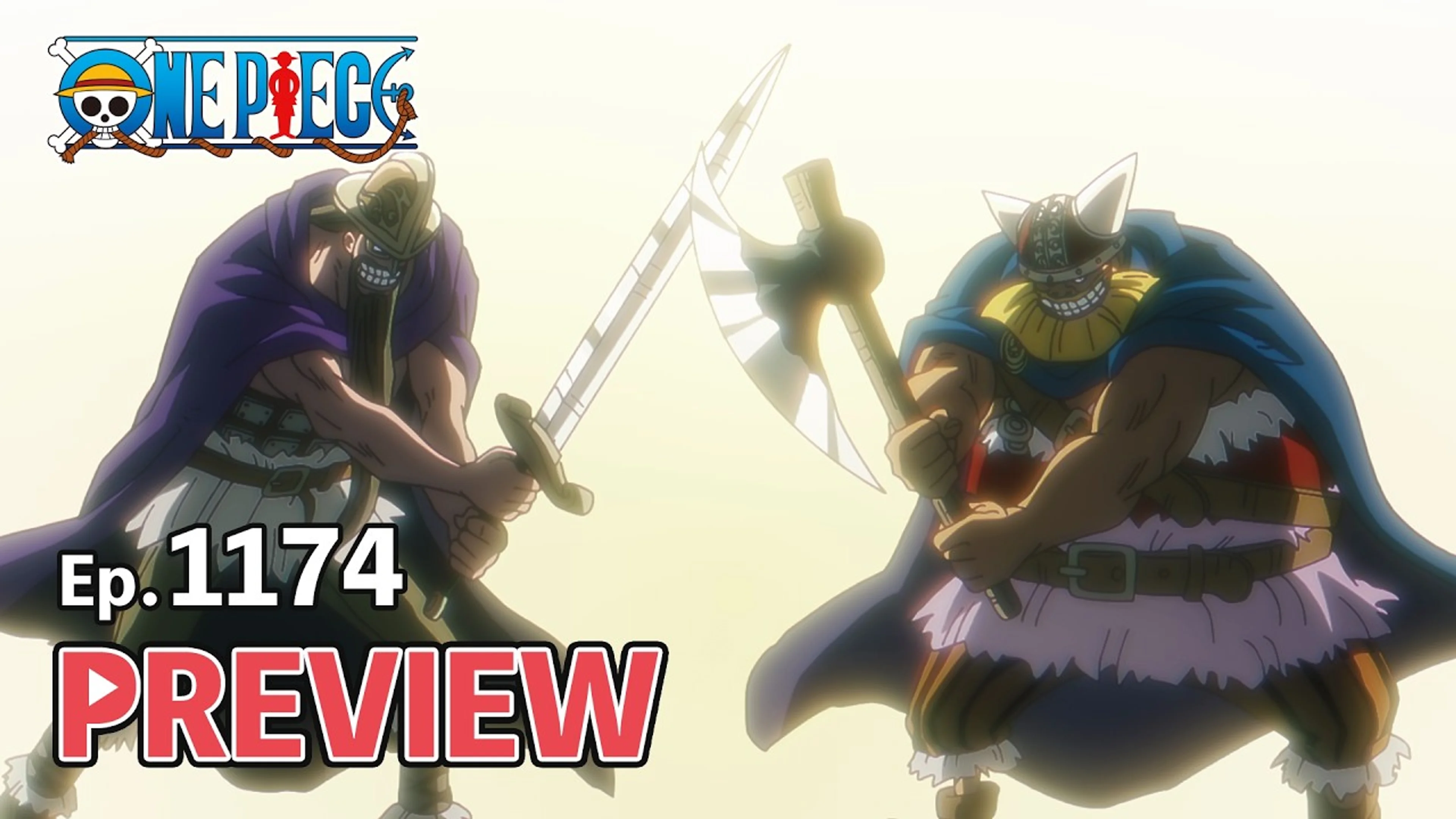 The official One Piece Episode 1174 preview shows the giant warriors preparing for battle in Elbaph.