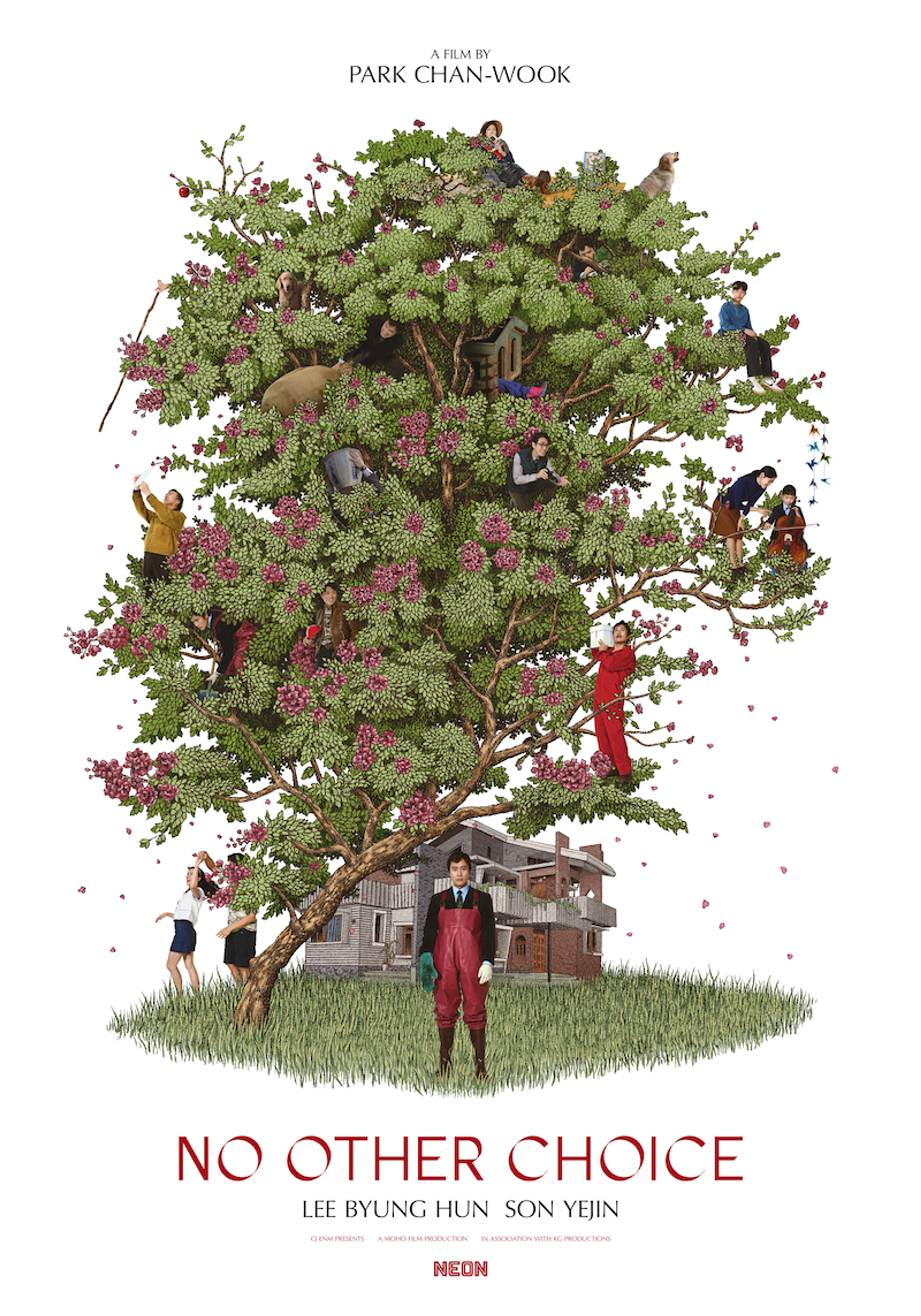 Official No Other Choice poster showing the cast among the branches of a large tree.