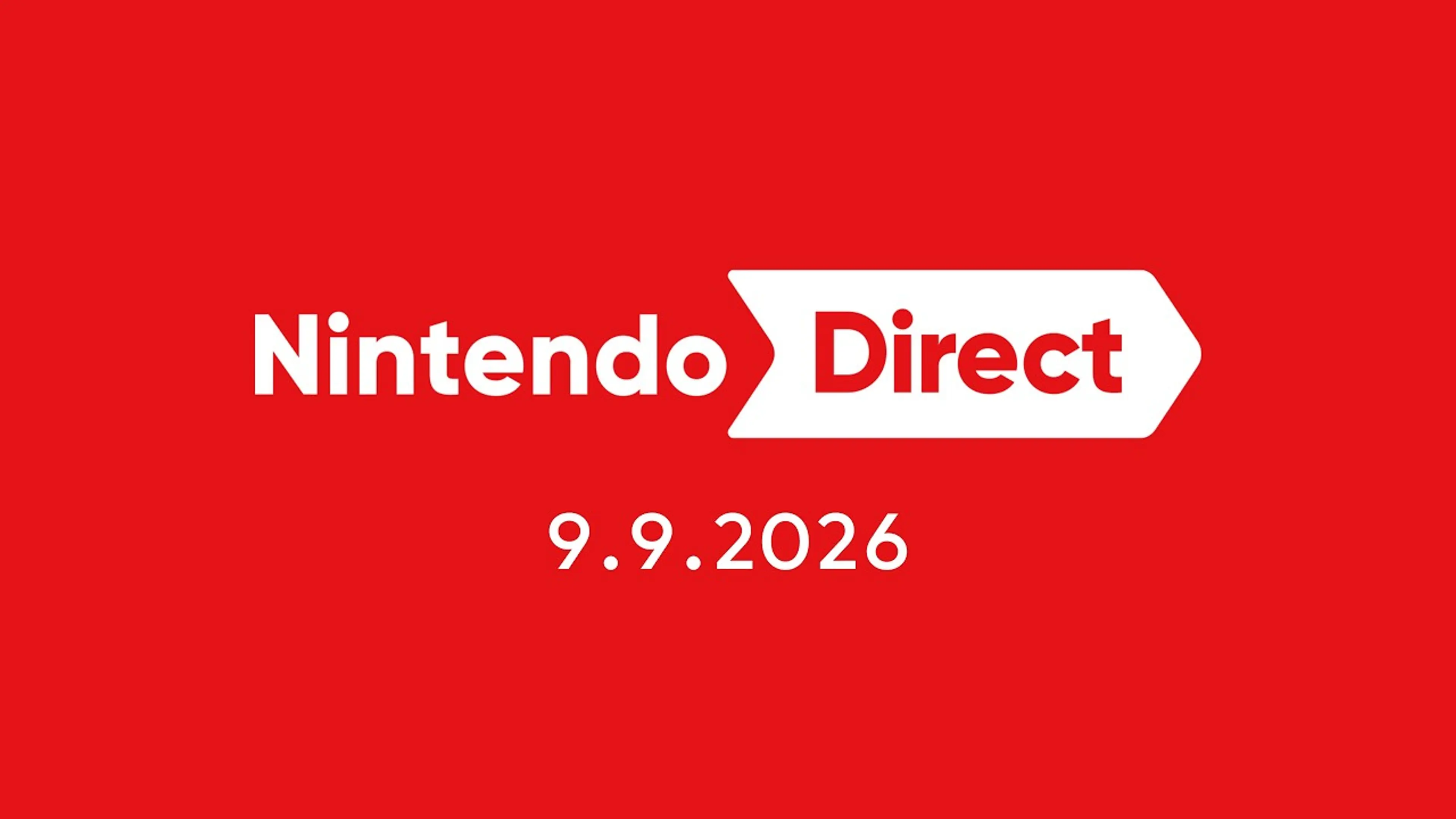 Nintendo Direct logo and the date 9.9.2026 appear on a red official livestream card.
