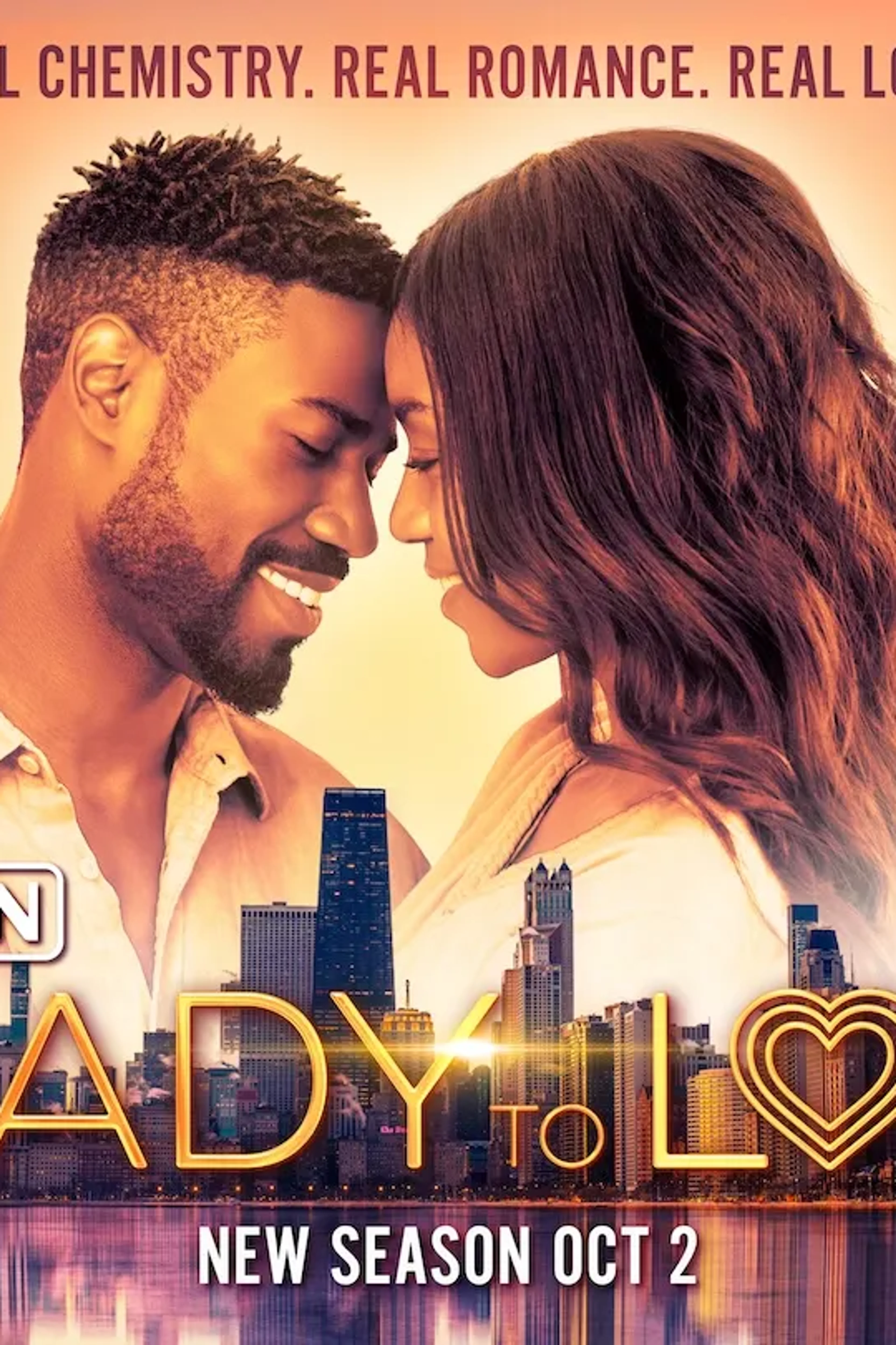 Ready to Love: Chicago promotional artwork shows a couple above the city skyline.