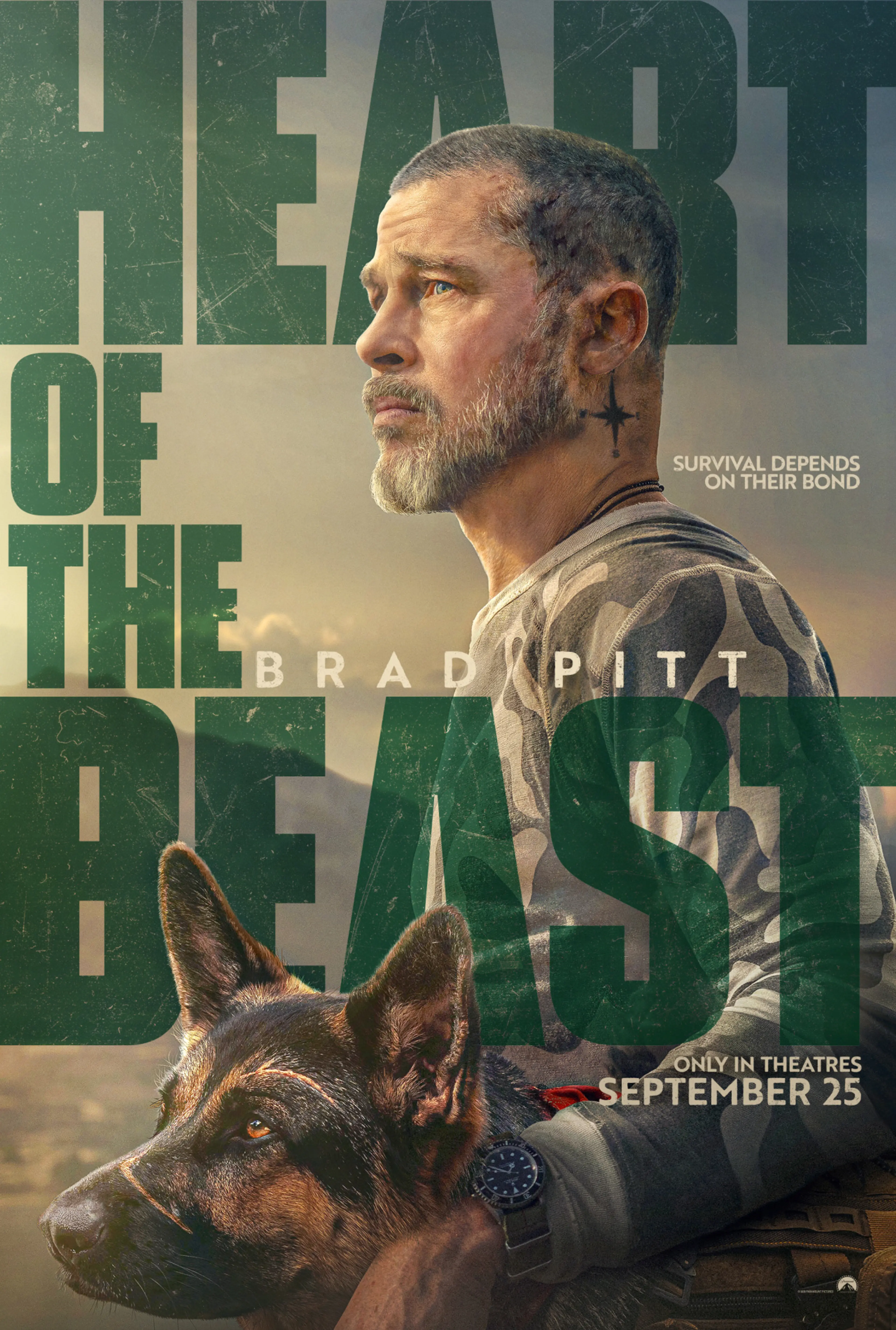 Official Heart of the Beast poster featuring Brad Pitt and Odin.
