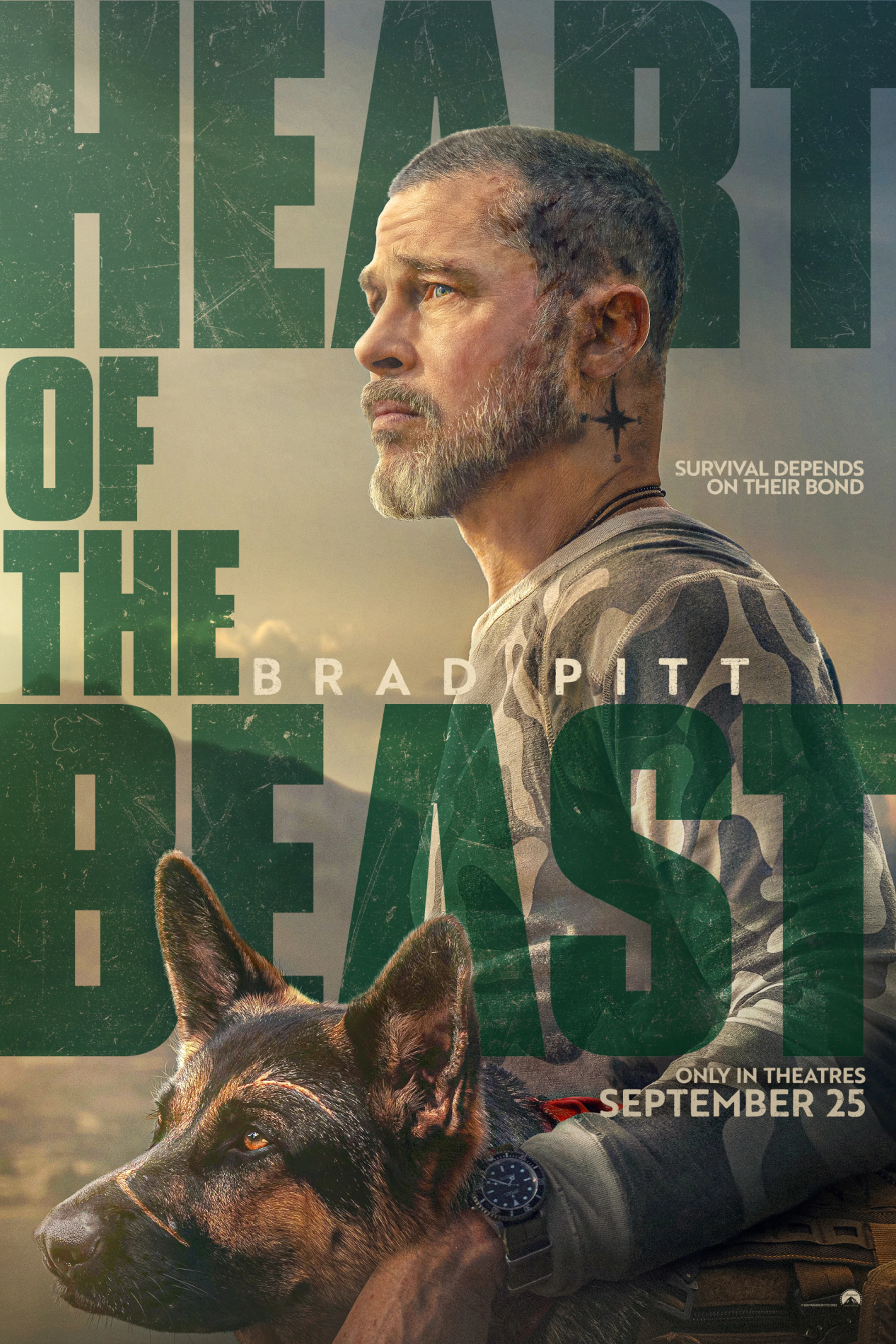 Official Heart of the Beast poster featuring Brad Pitt and Odin.