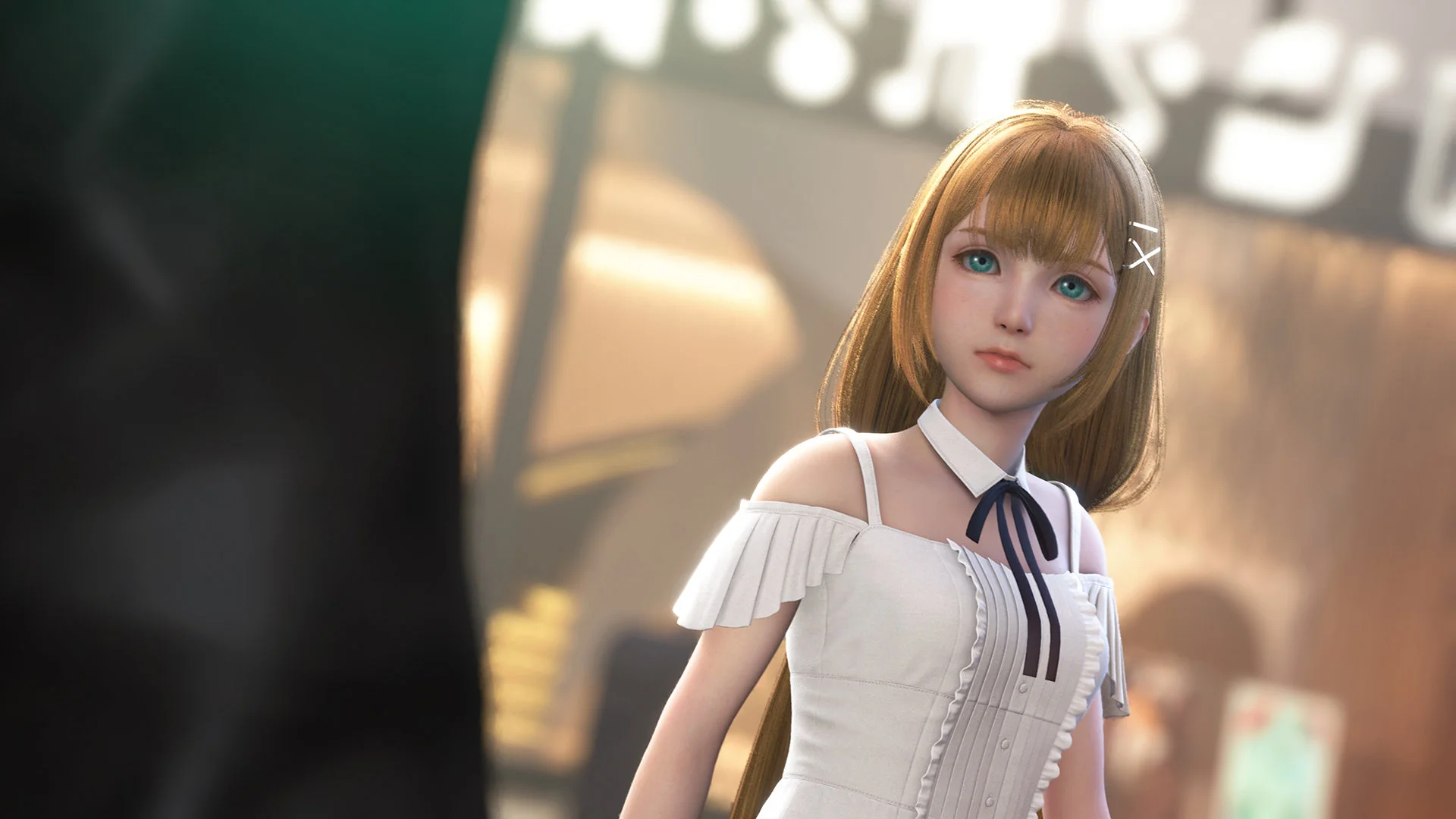 Strelitzia stands in a city in an official Kingdom Hearts IV image.