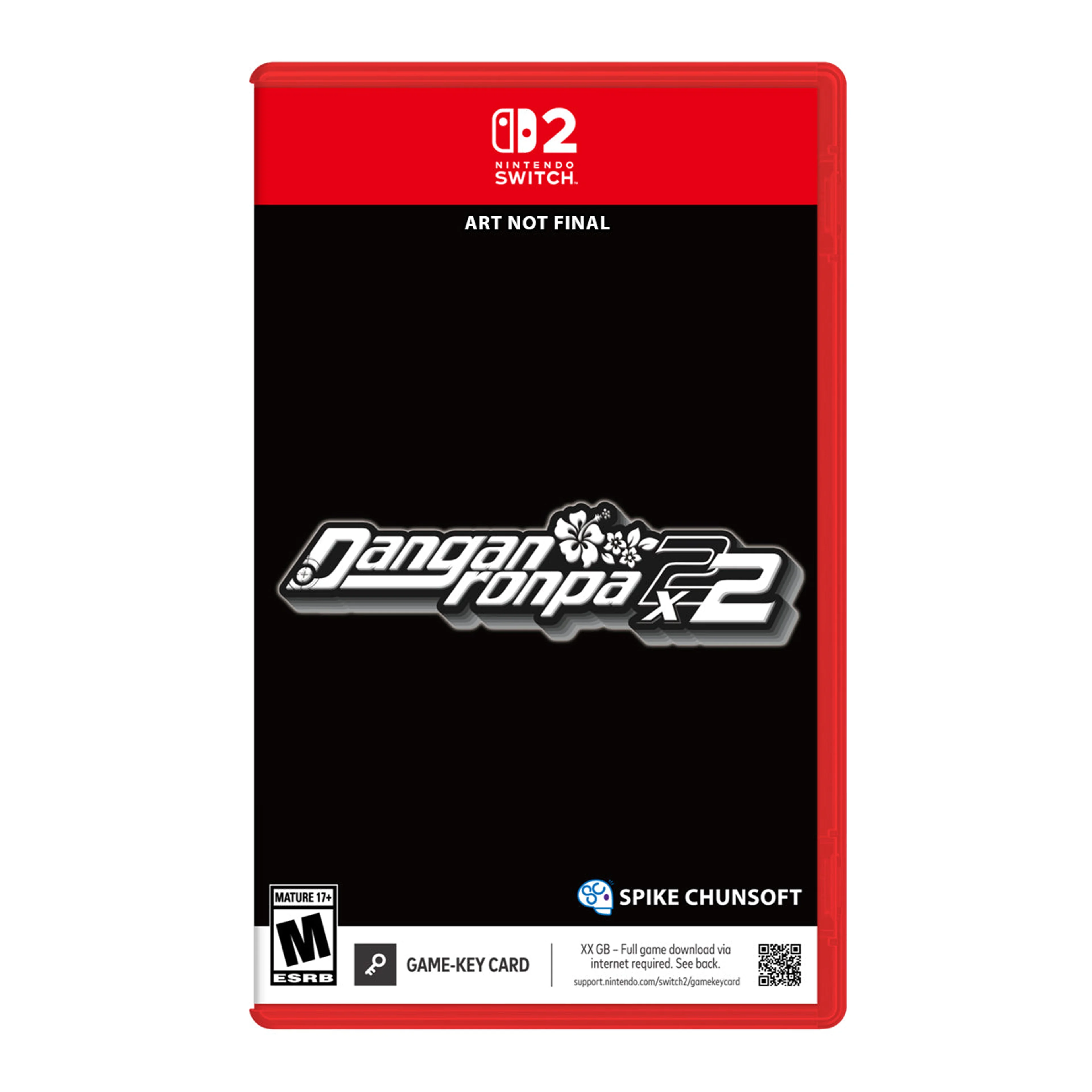 Preliminary Danganronpa 2x2 Nintendo Switch 2 case with a Game-Key Card label.