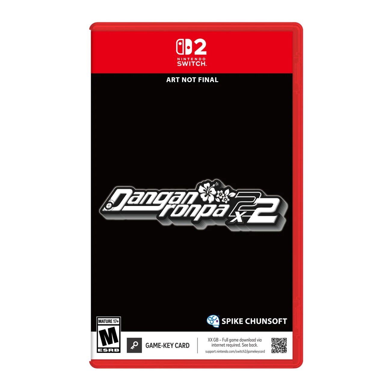 Preliminary Danganronpa 2x2 Nintendo Switch 2 case with a Game-Key Card label.