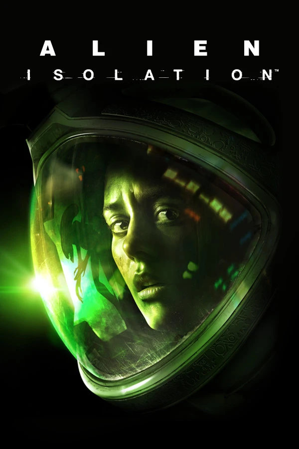 Official Alien: Isolation cover showing Amanda Ripley through a green-lit helmet beneath the game logo.