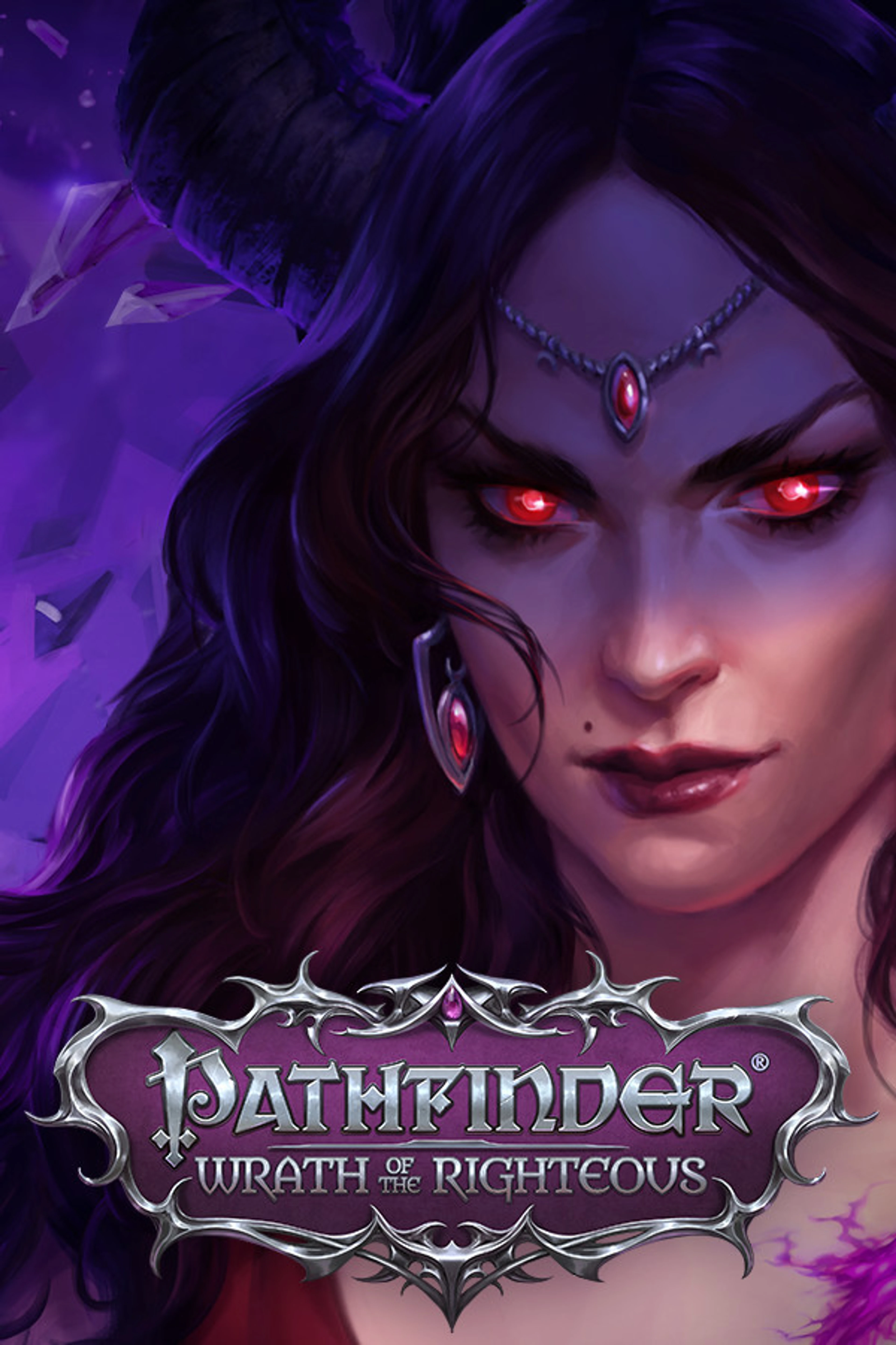 Official portrait cover with a red-eyed character above the native Pathfinder: Wrath of the Righteous title.